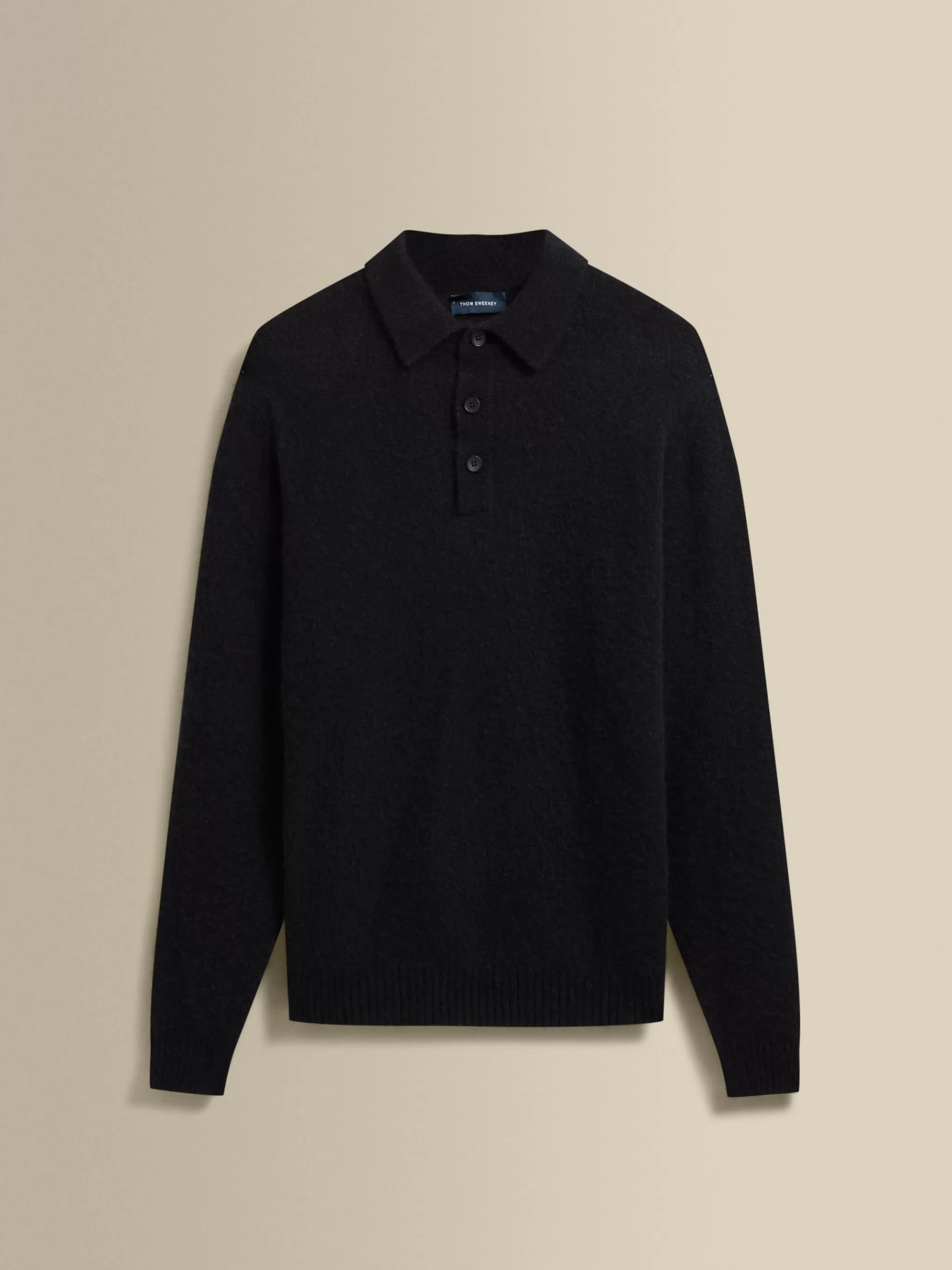 Thom Sweeney T-Shirts & Polos | Knitwear*Brushed Cashmere Silk Long Sleeve Polo Shirt