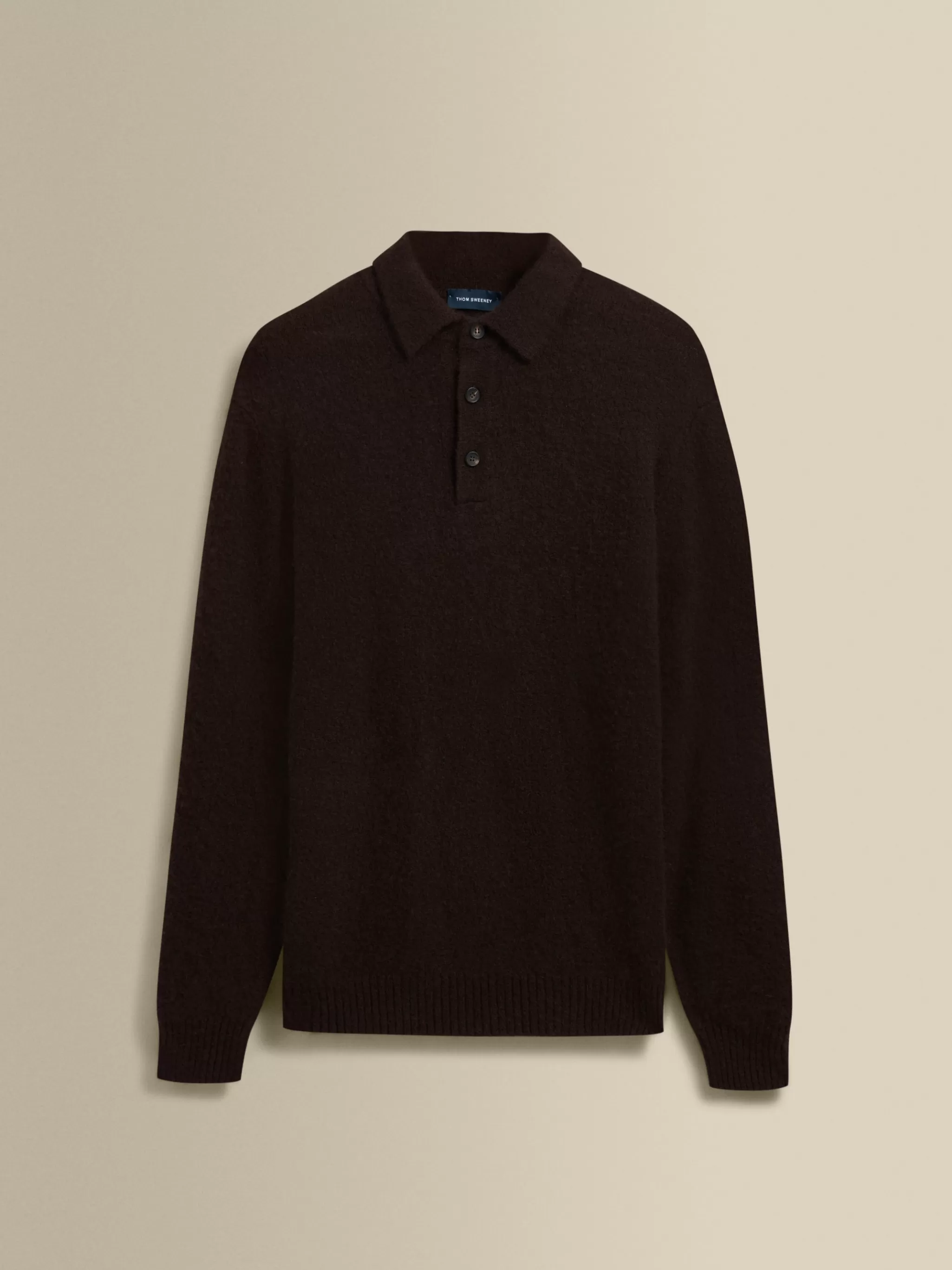 Thom Sweeney T-Shirts & Polos | Knitwear*Brushed Cashmere Silk Long Sleeve Polo Shirt