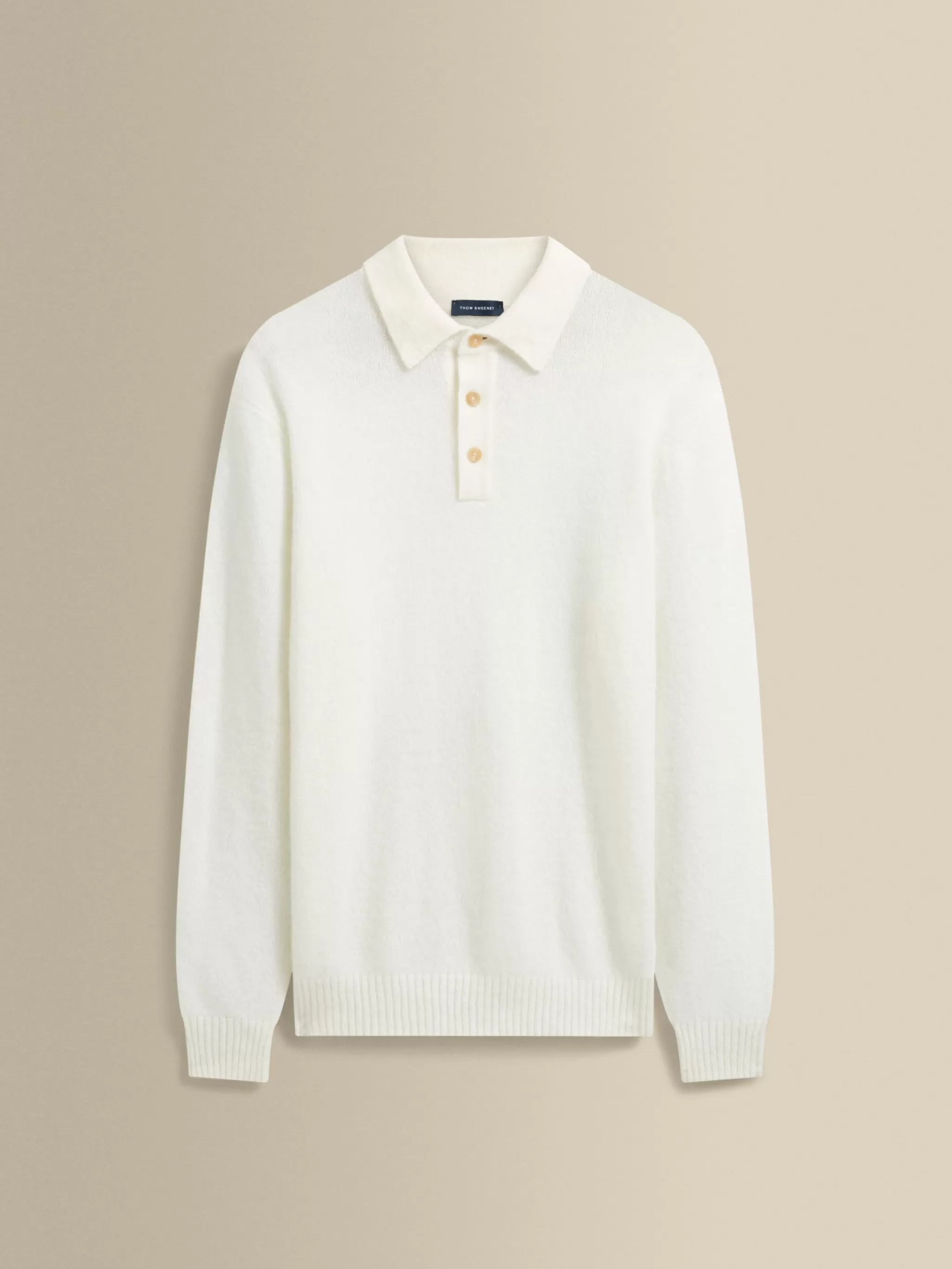 Thom Sweeney T-Shirts & Polos*Brushed Cashmere Silk Long Sleeve Polo Shirt