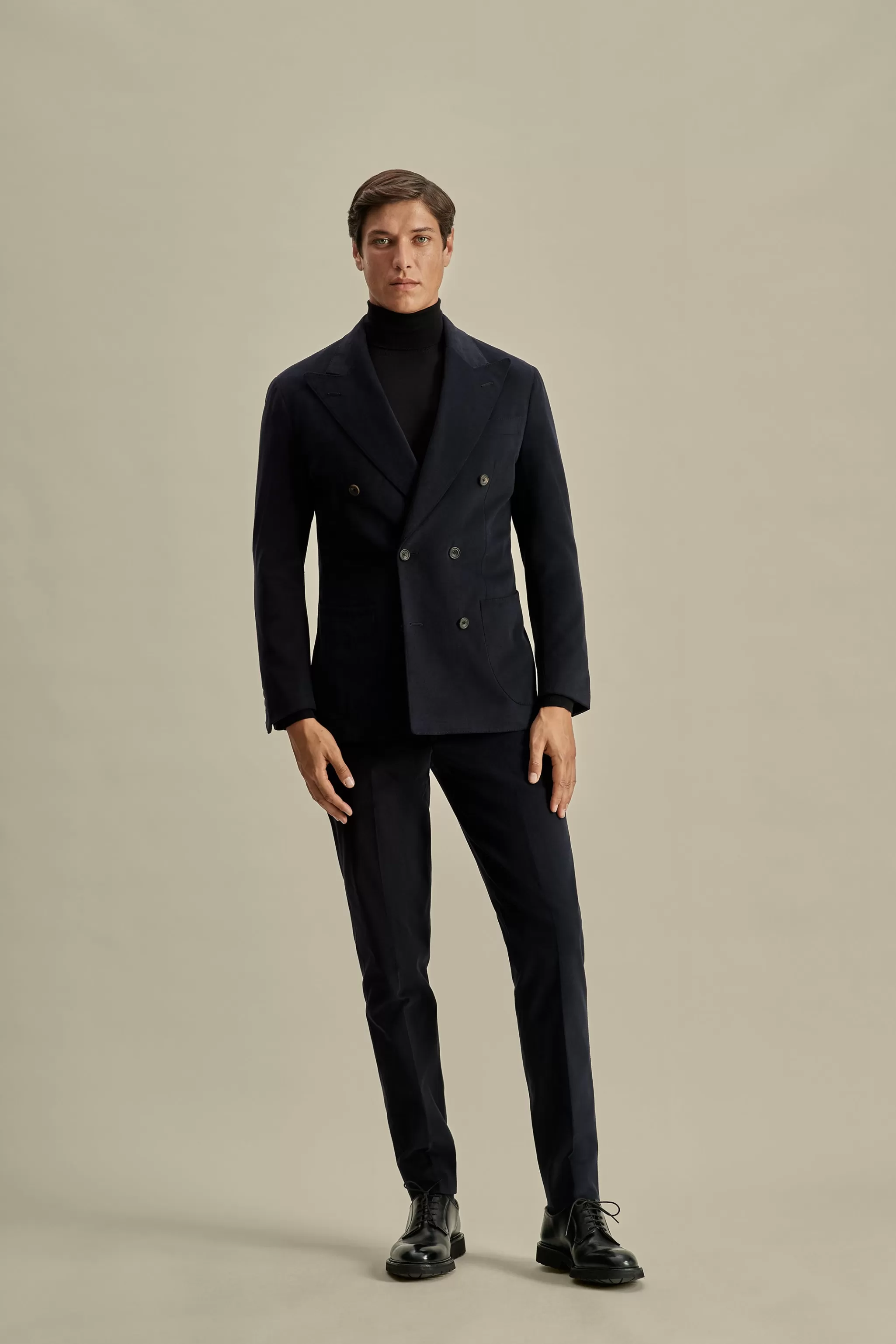 Thom Sweeney Tailoring*Brushed Cotton Double Breasted Peak Lapel Suit