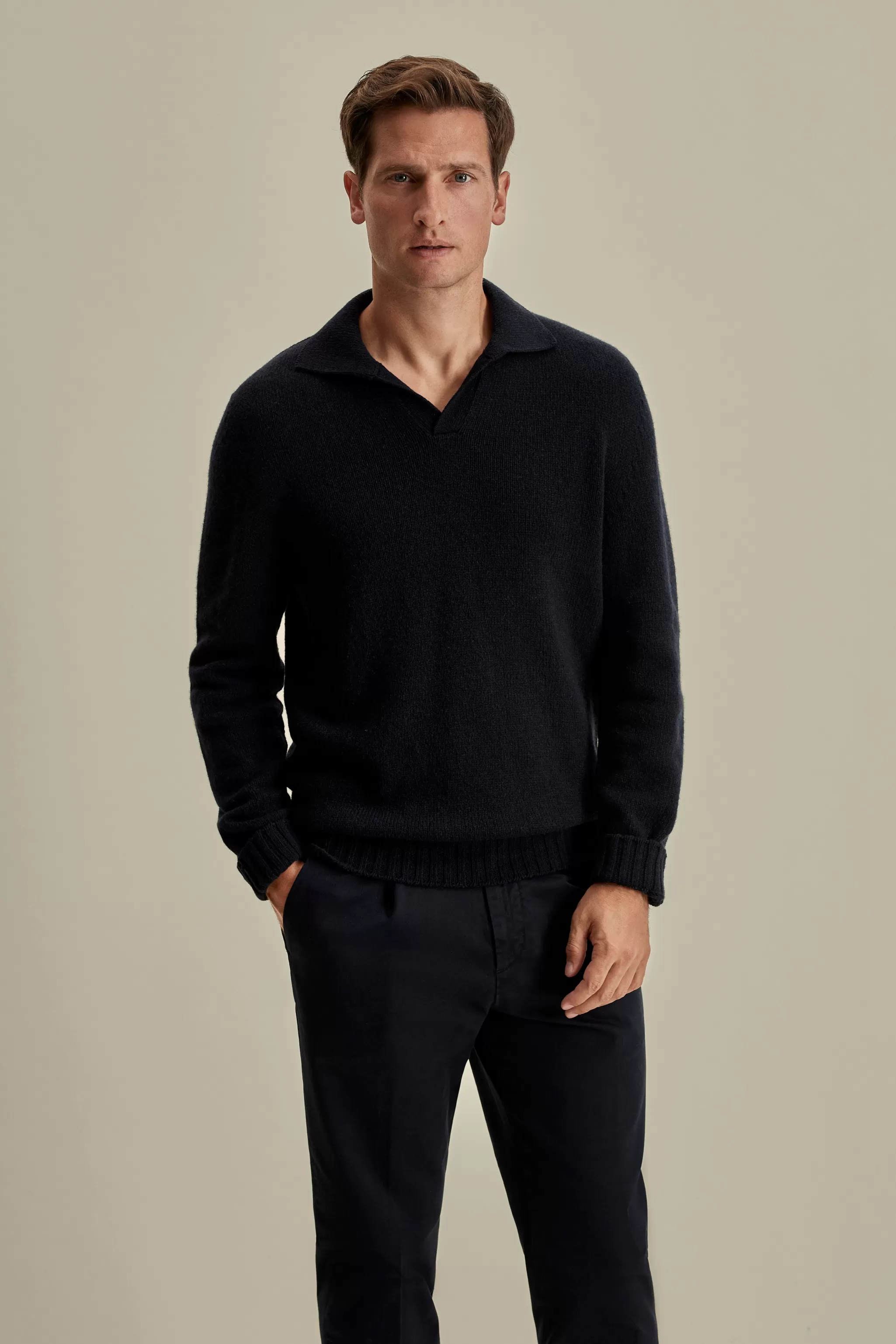 Thom Sweeney T-Shirts & Polos | Knitwear*Cashmere Long Sleeve Skipper Polo Shirt