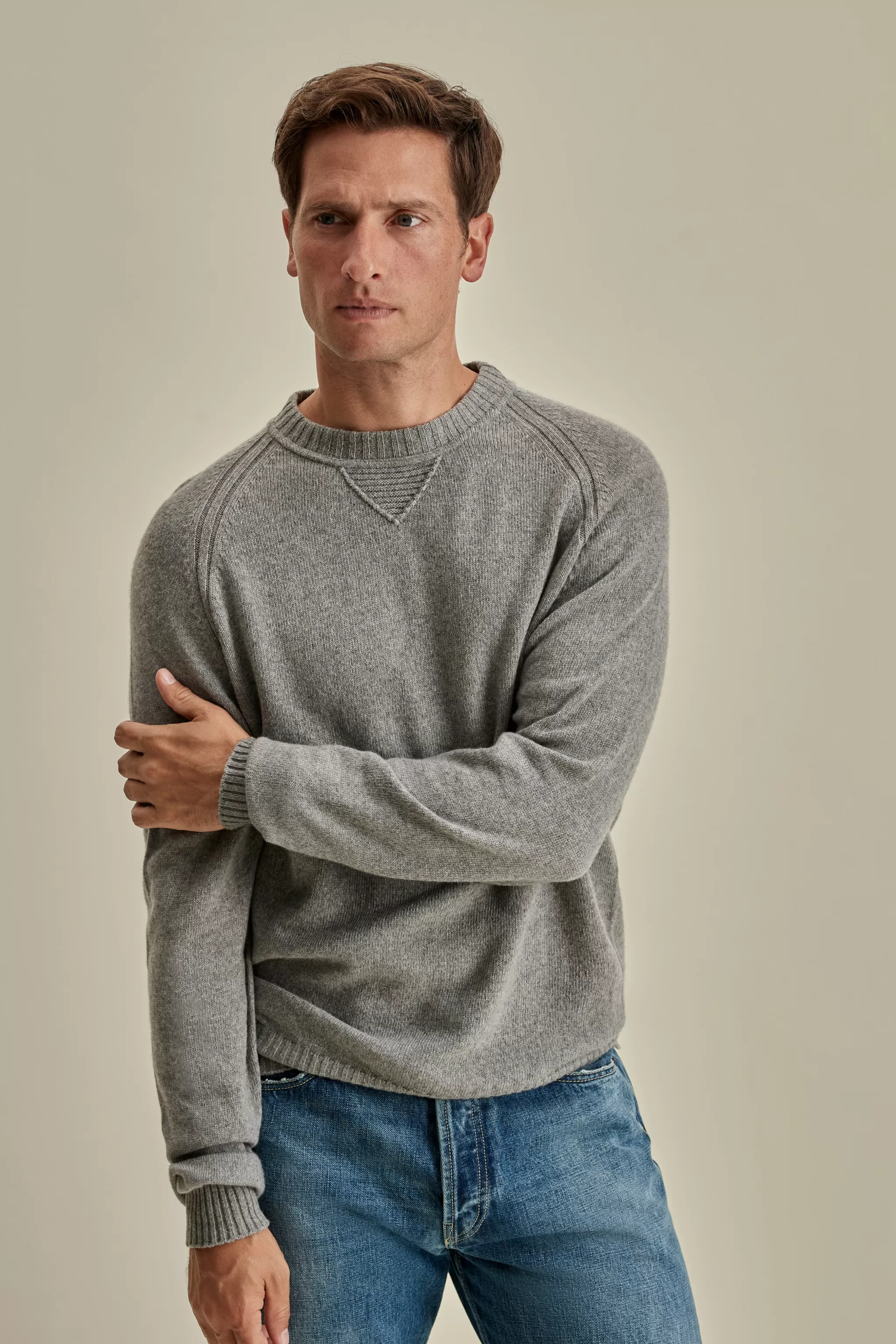 Thom Sweeney Knitwear*Cashmere Raglan Crew Neck Sweater
