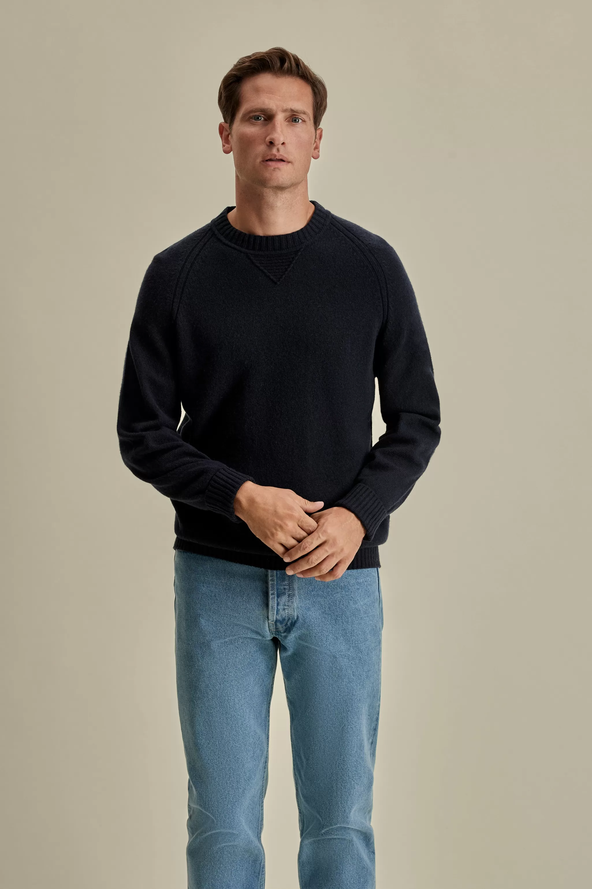 Thom Sweeney Knitwear*Cashmere Raglan Crew Neck Sweater