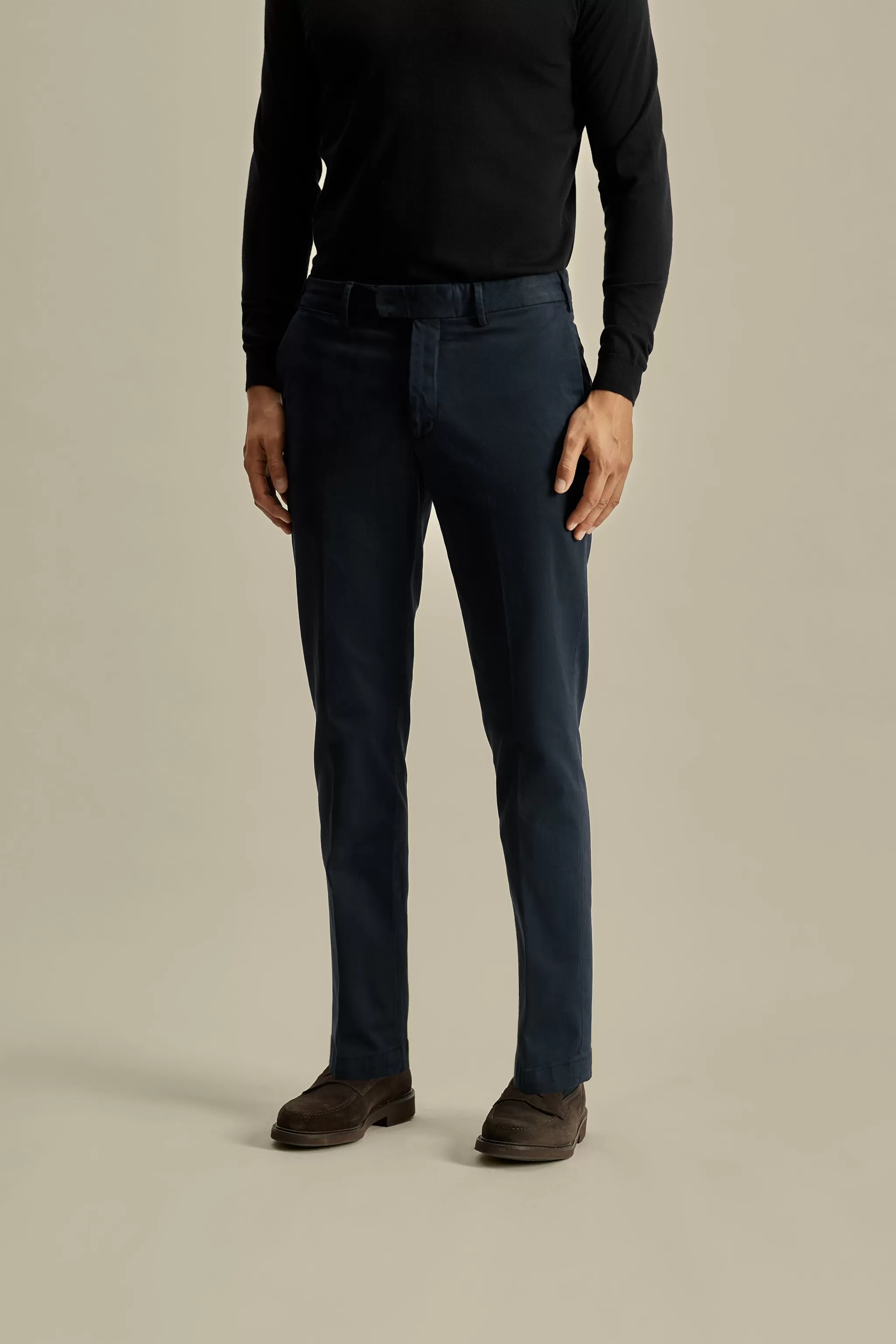 Thom Sweeney Trousers & Shorts*Cotton Easy Fit Flat Front Chinos