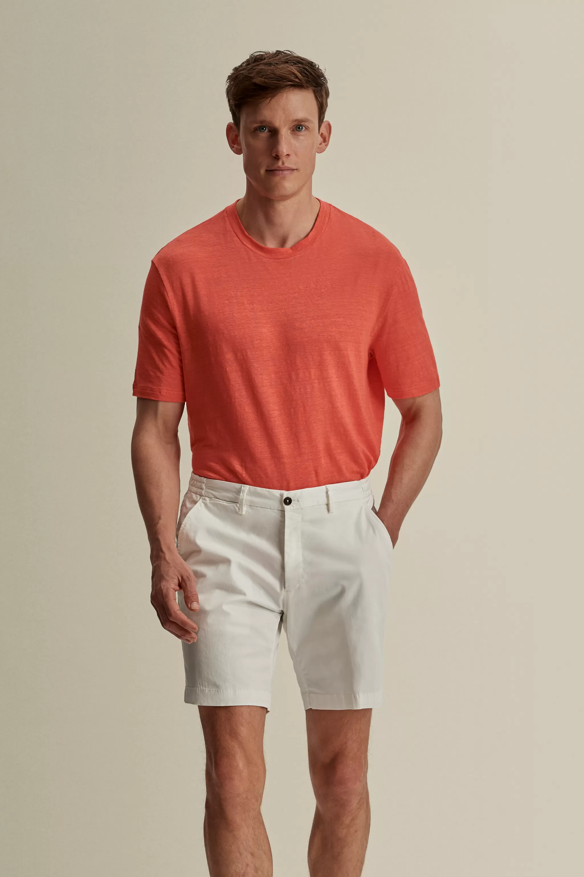 Thom Sweeney Trousers & Shorts*Cotton Flat Front Casual Shorts