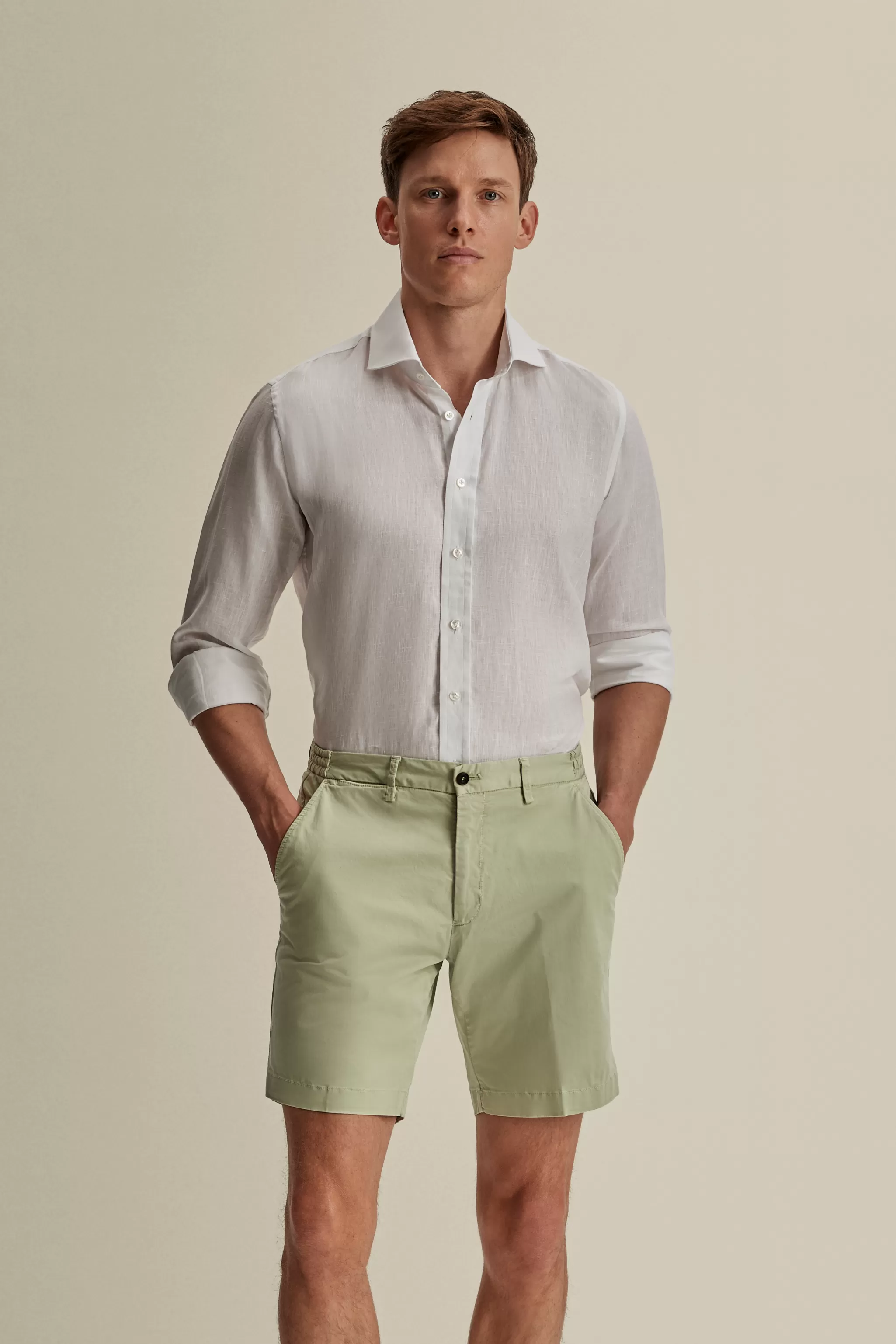 Thom Sweeney Trousers & Shorts*Cotton Flat Front Casual Shorts