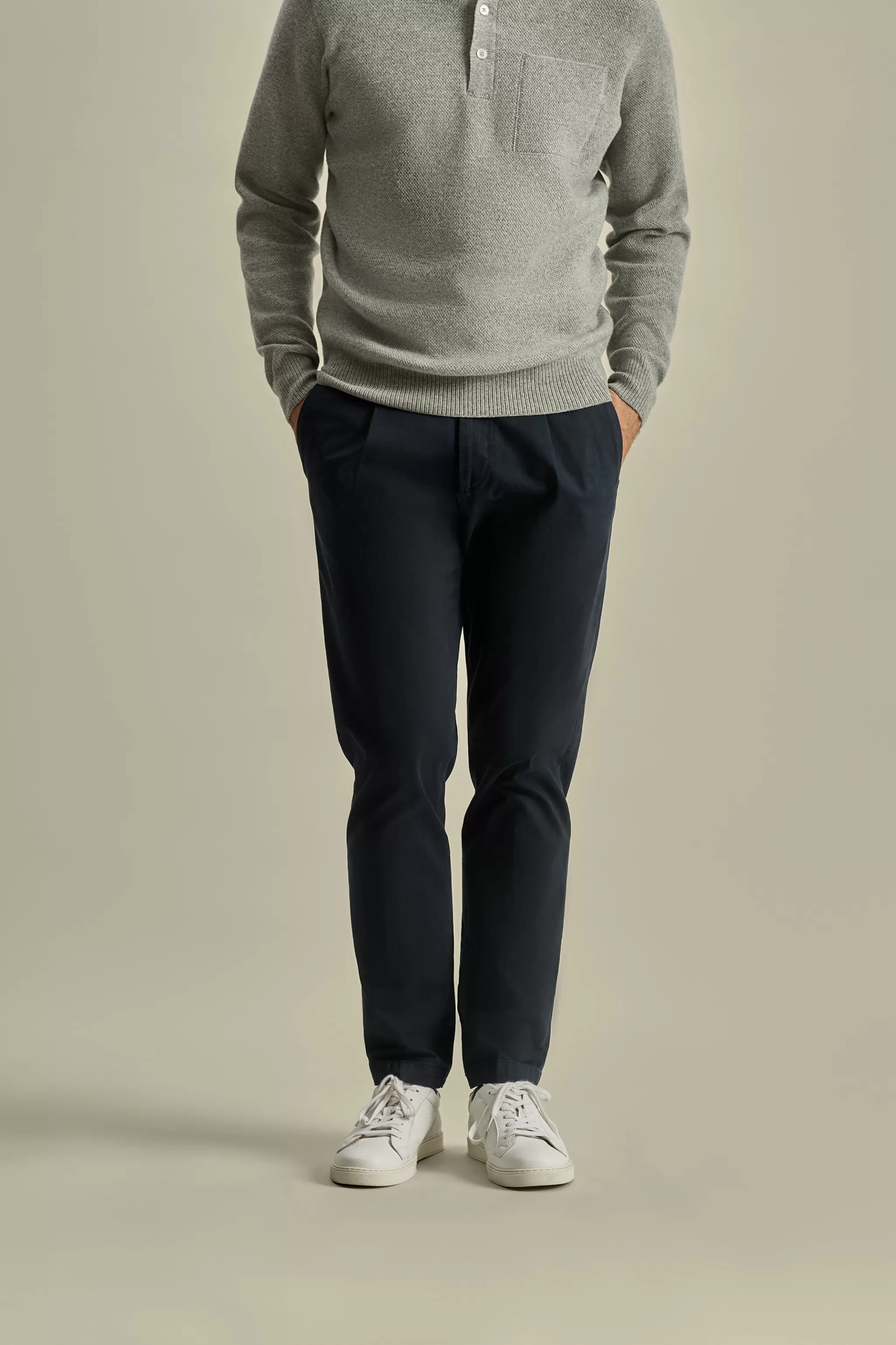 Thom Sweeney Trousers & Shorts*Cotton Single Pleat Chinos