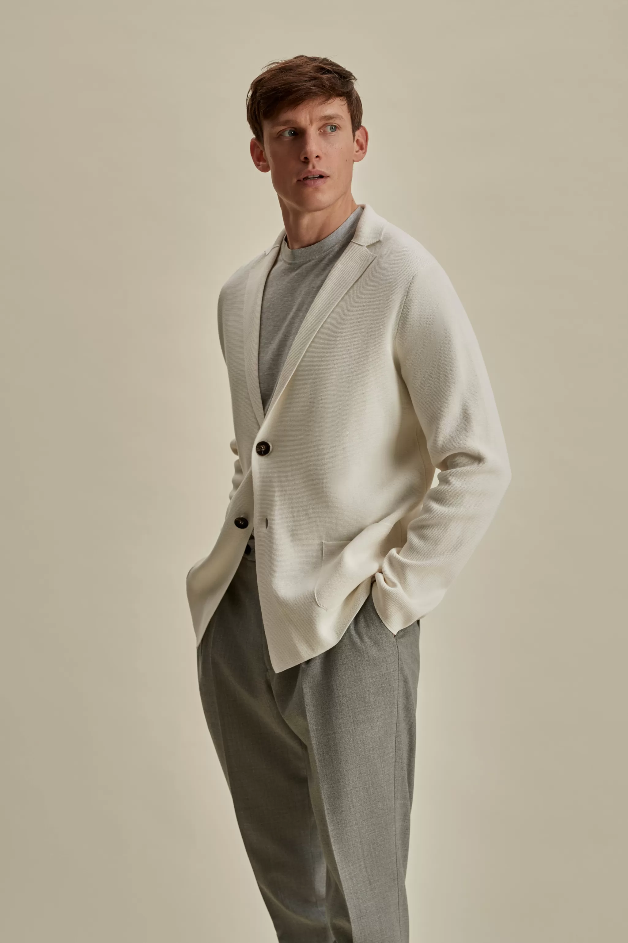 Thom Sweeney Knitwear*Crepe Cotton Single Breasted Knitted Blazer