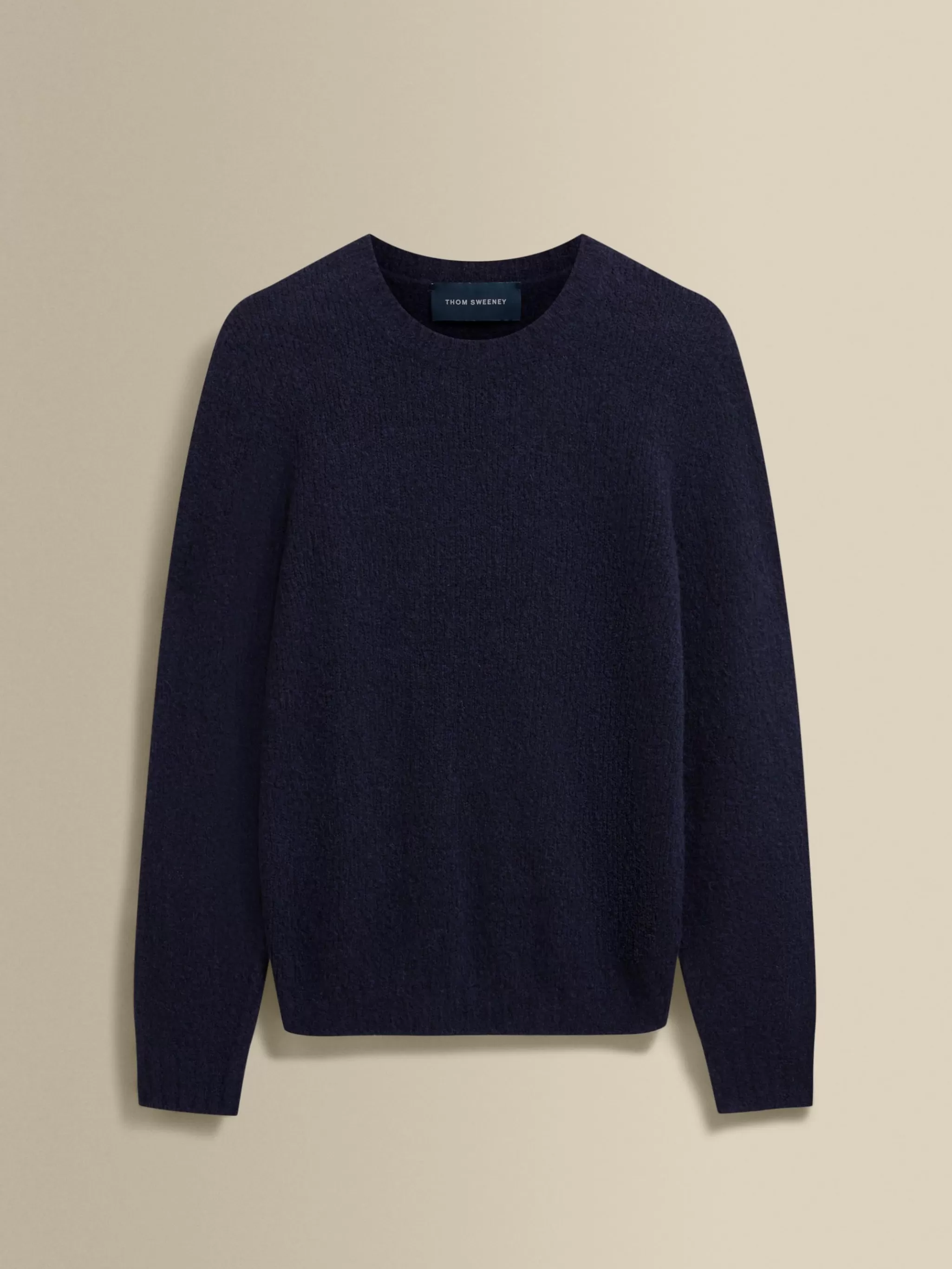 Thom Sweeney Knitwear*Felted Wool Cashmere Crew Neck Sweater