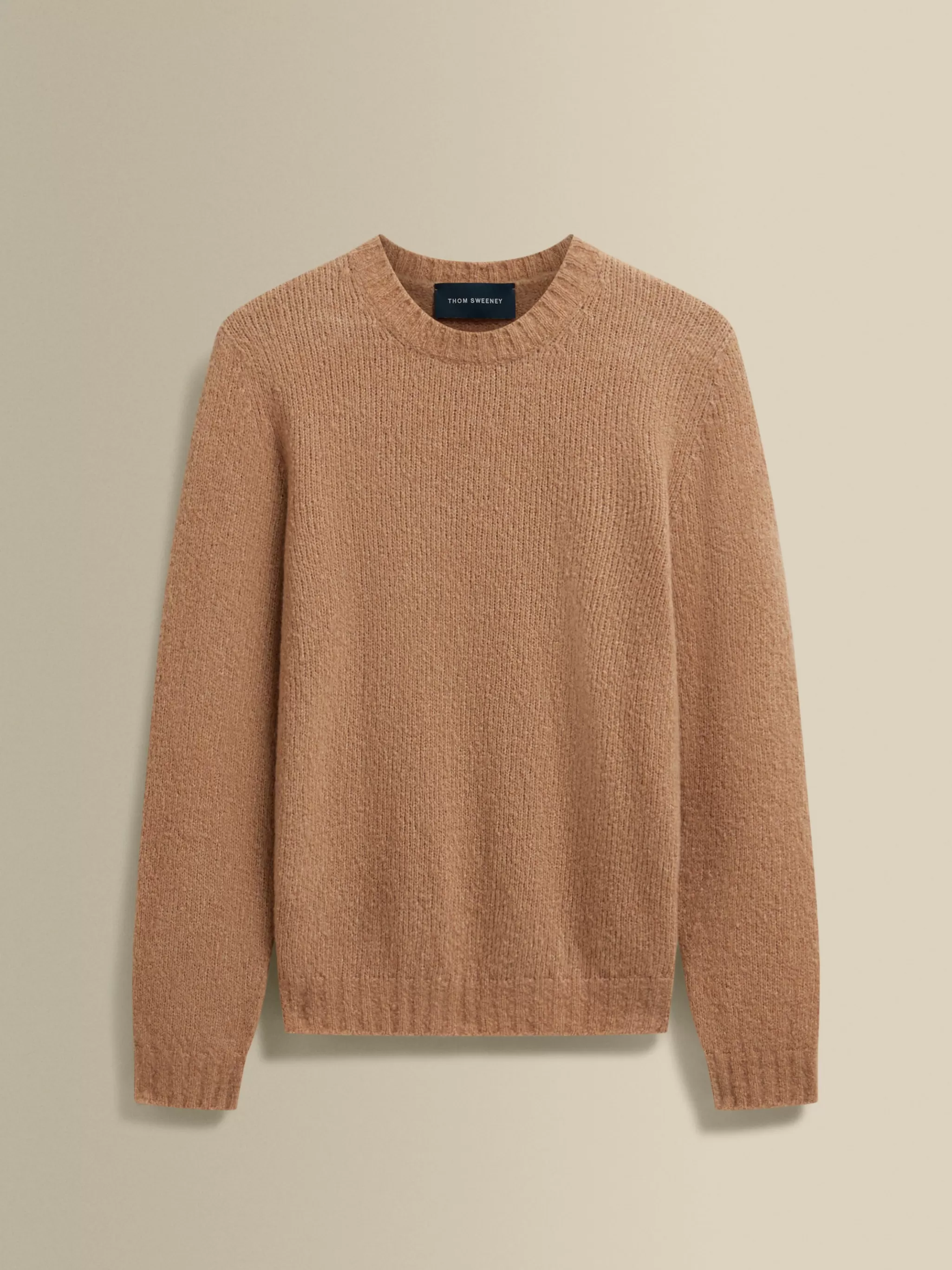 Thom Sweeney Knitwear*Felted Wool Cashmere Crew Neck Sweater