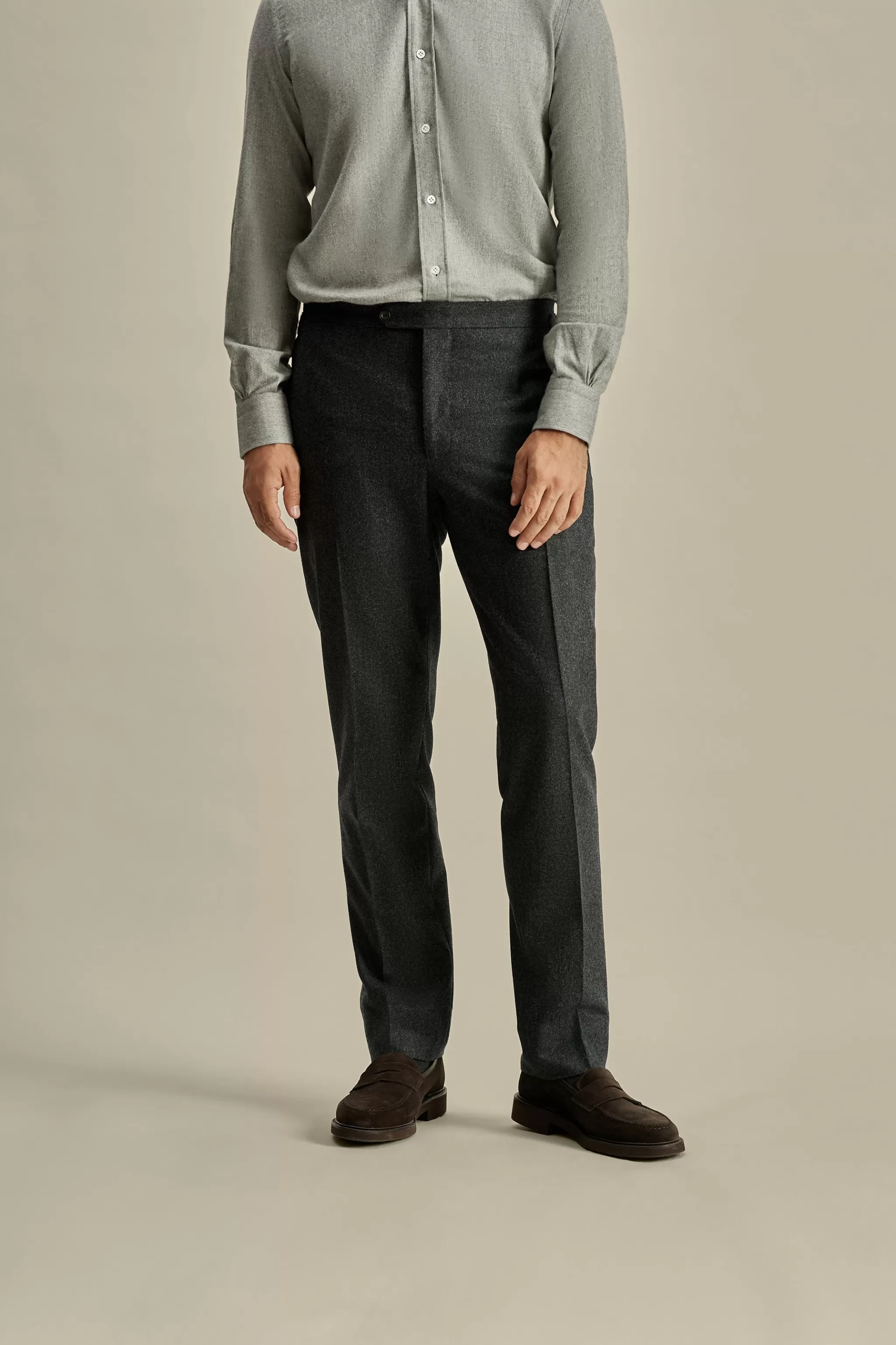 Thom Sweeney Trousers & Shorts | Tailoring*Flannel Flat Front Tailored Trousers