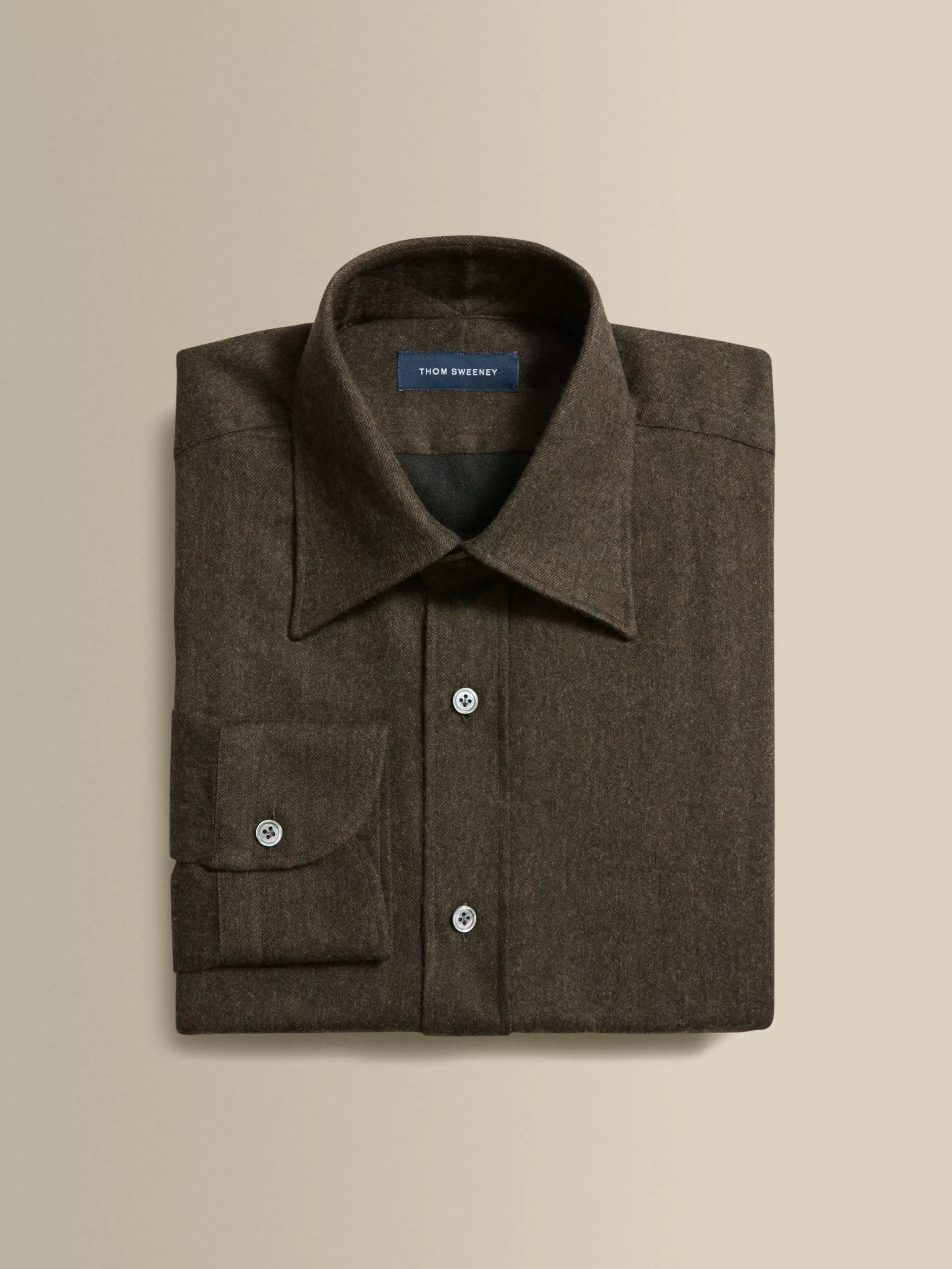 Thom Sweeney Shirts*Flannel Point Collar Shirt