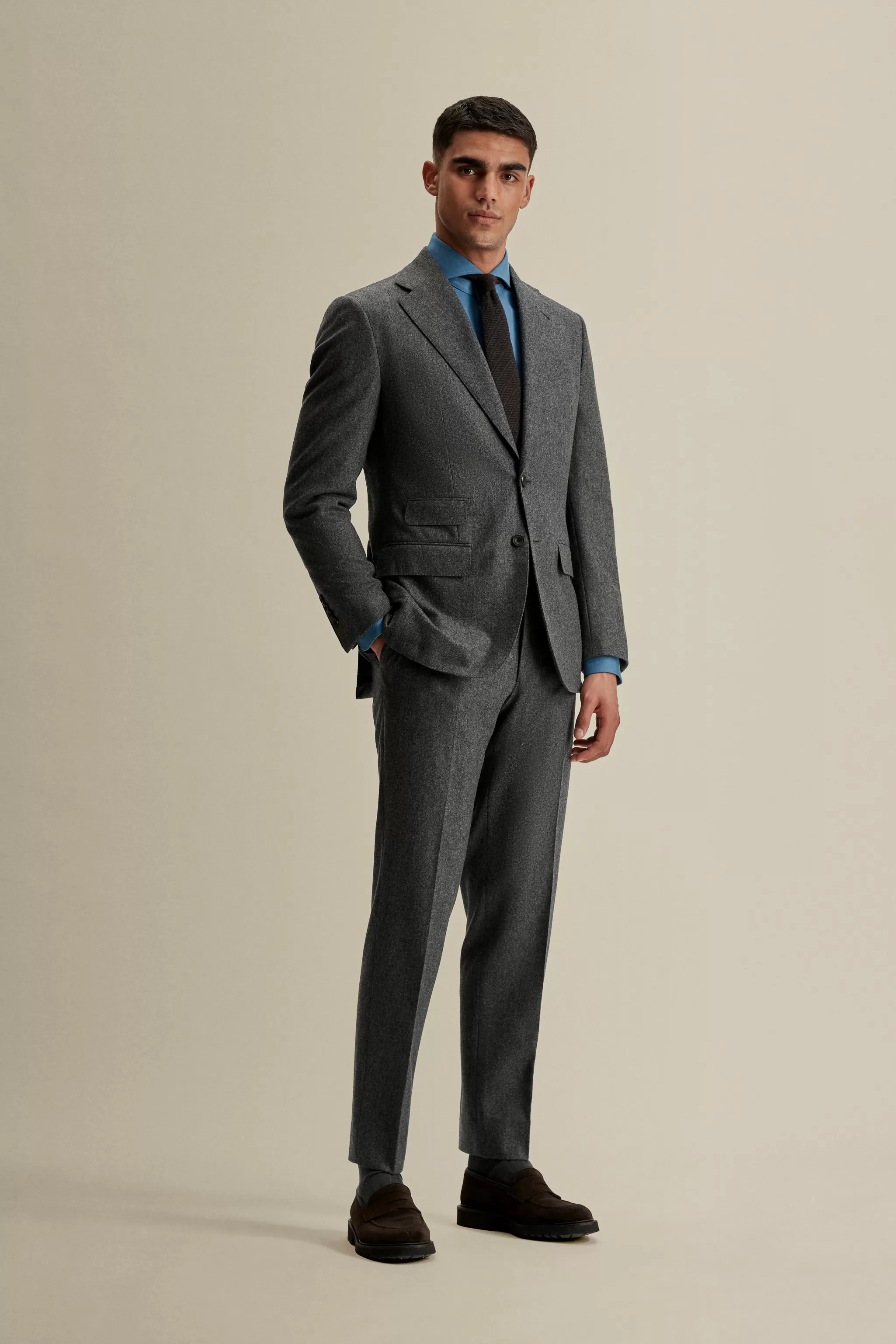 Thom Sweeney Tailoring*Flannel Single Breasted Wool Suit