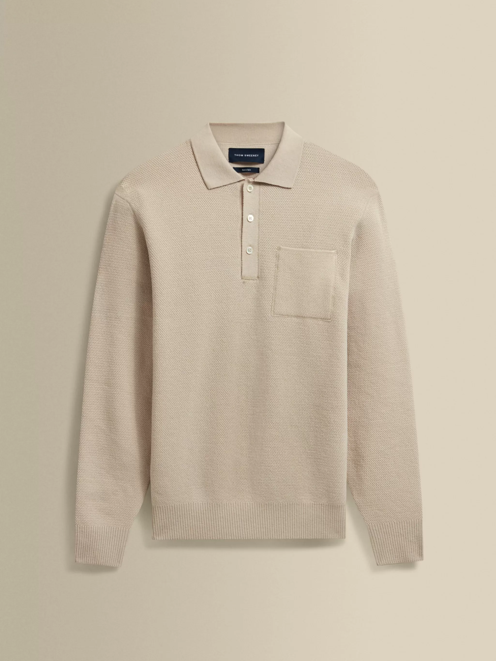 Thom Sweeney T-Shirts & Polos | Knitwear*Japanese Wool Long Sleeve Polo Shirt