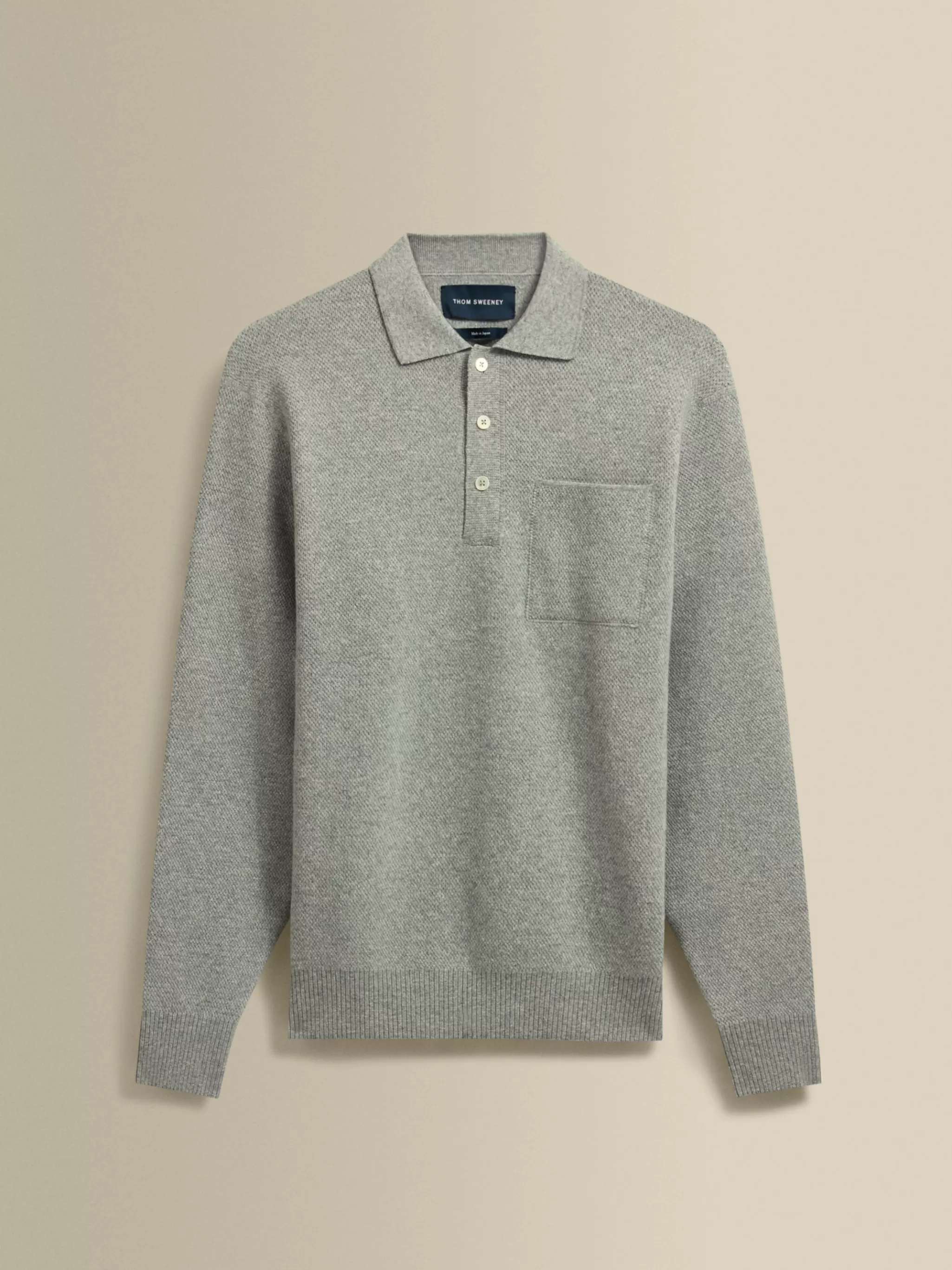 Thom Sweeney T-Shirts & Polos | Knitwear*Japanese Wool Long Sleeve Polo Shirt