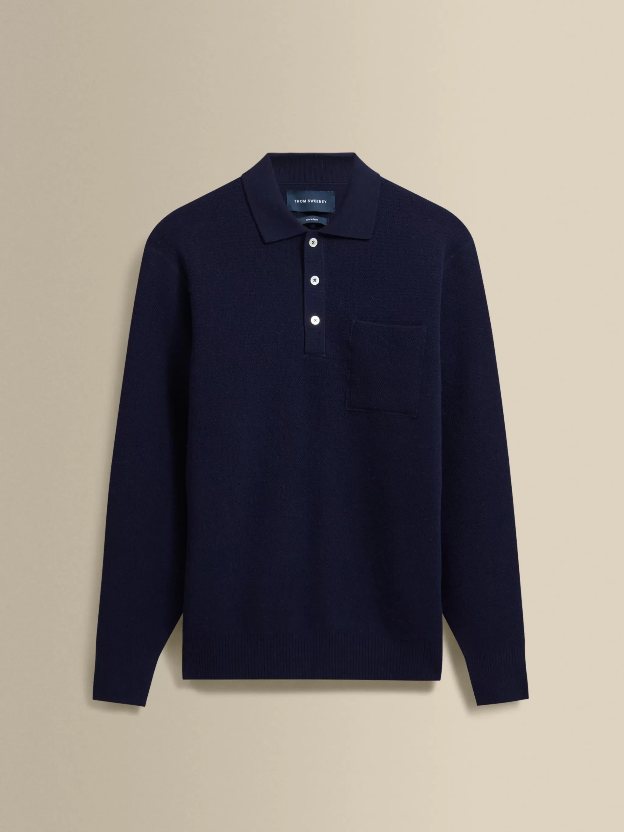 Thom Sweeney T-Shirts & Polos*Japanese Wool Long Sleeve Polo Shirt