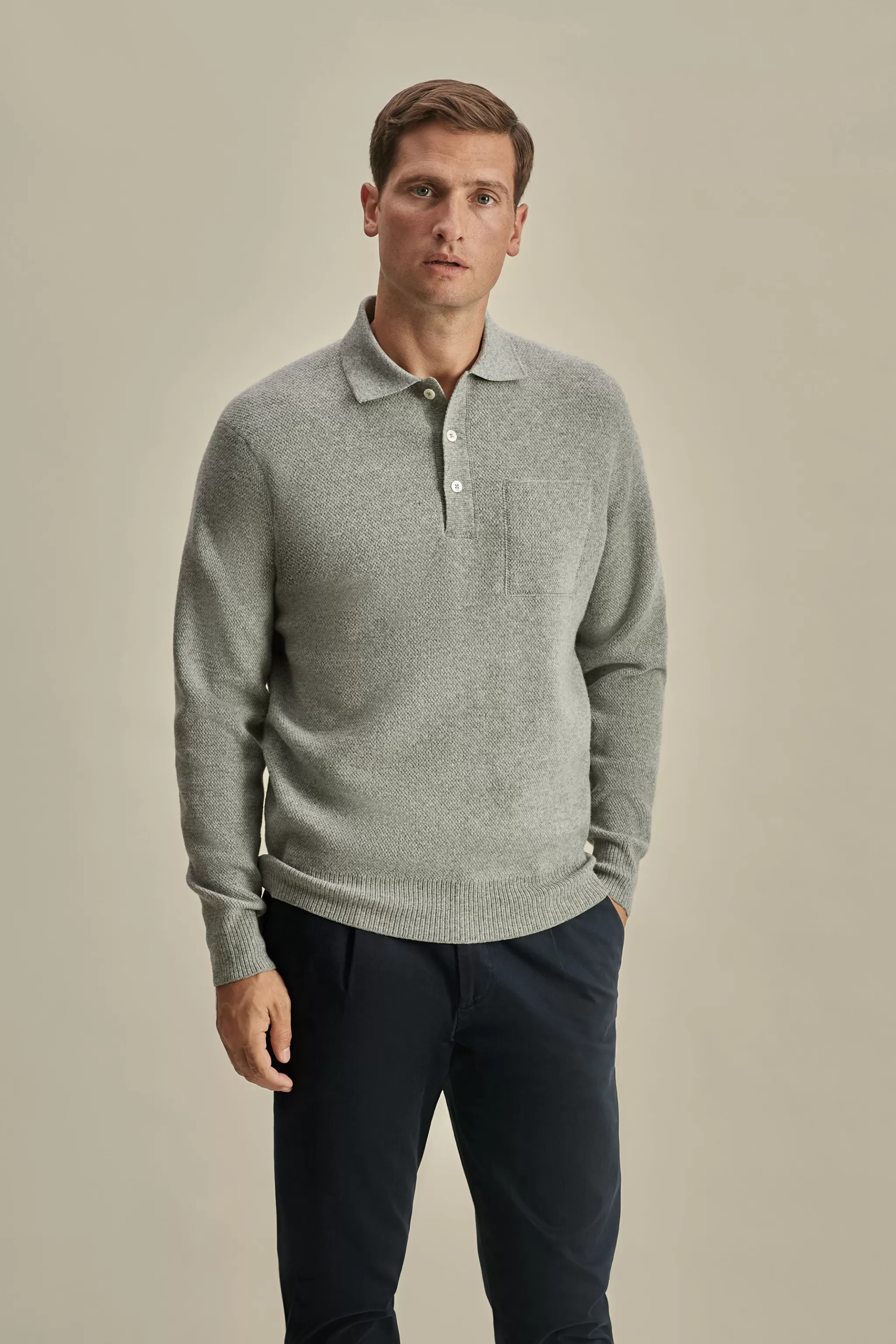 Thom Sweeney T-Shirts & Polos | Knitwear*Japanese Wool Long Sleeve Polo Shirt