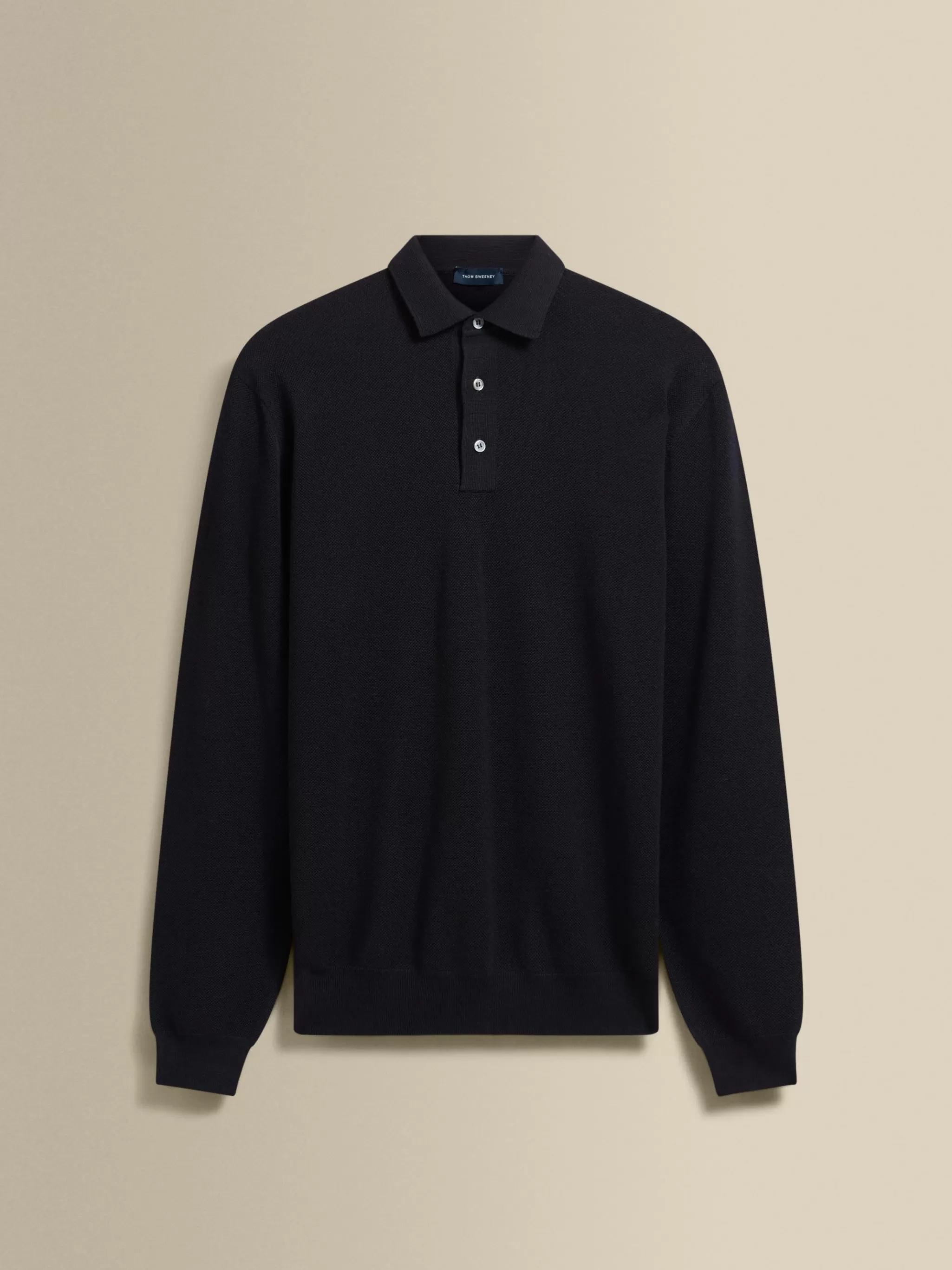 Thom Sweeney T-Shirts & Polos | Knitwear*Knitted Merino Wool Long Sleeve Polo Shirt