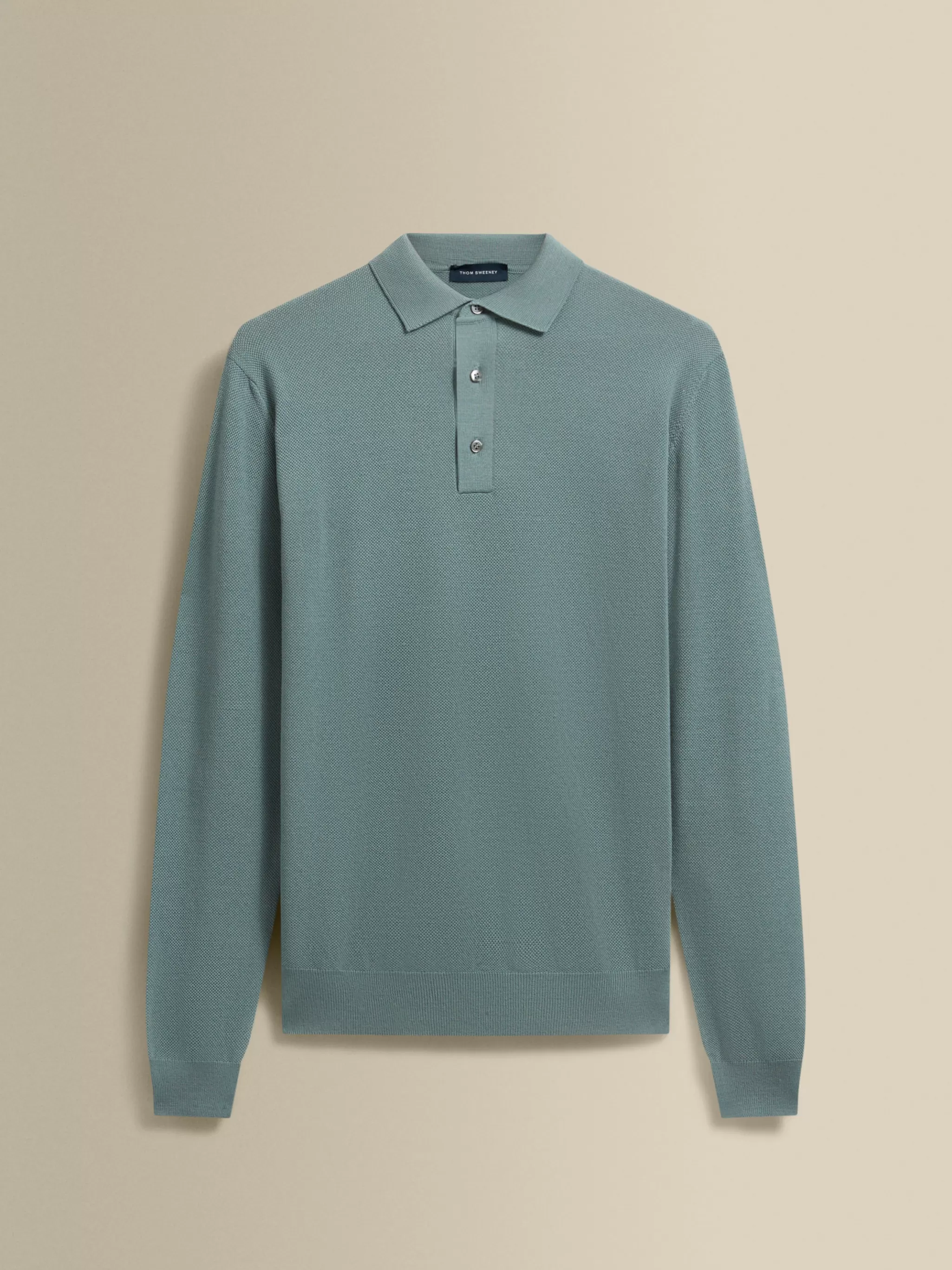 Thom Sweeney T-Shirts & Polos | Knitwear*Knitted Merino Wool Long Sleeve Polo Shirt