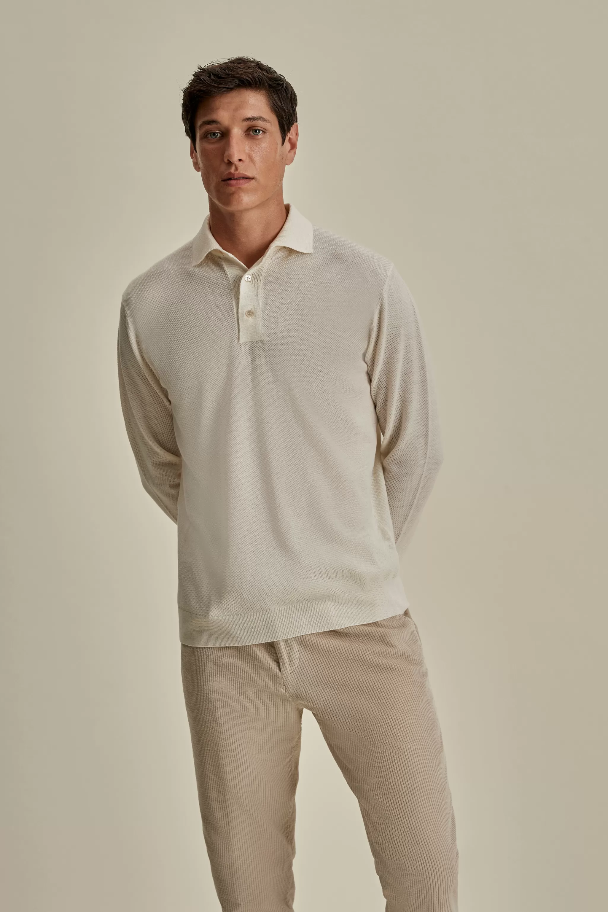 Thom Sweeney T-Shirts & Polos | Knitwear*Knitted Merino Wool Long Sleeve Polo Shirt