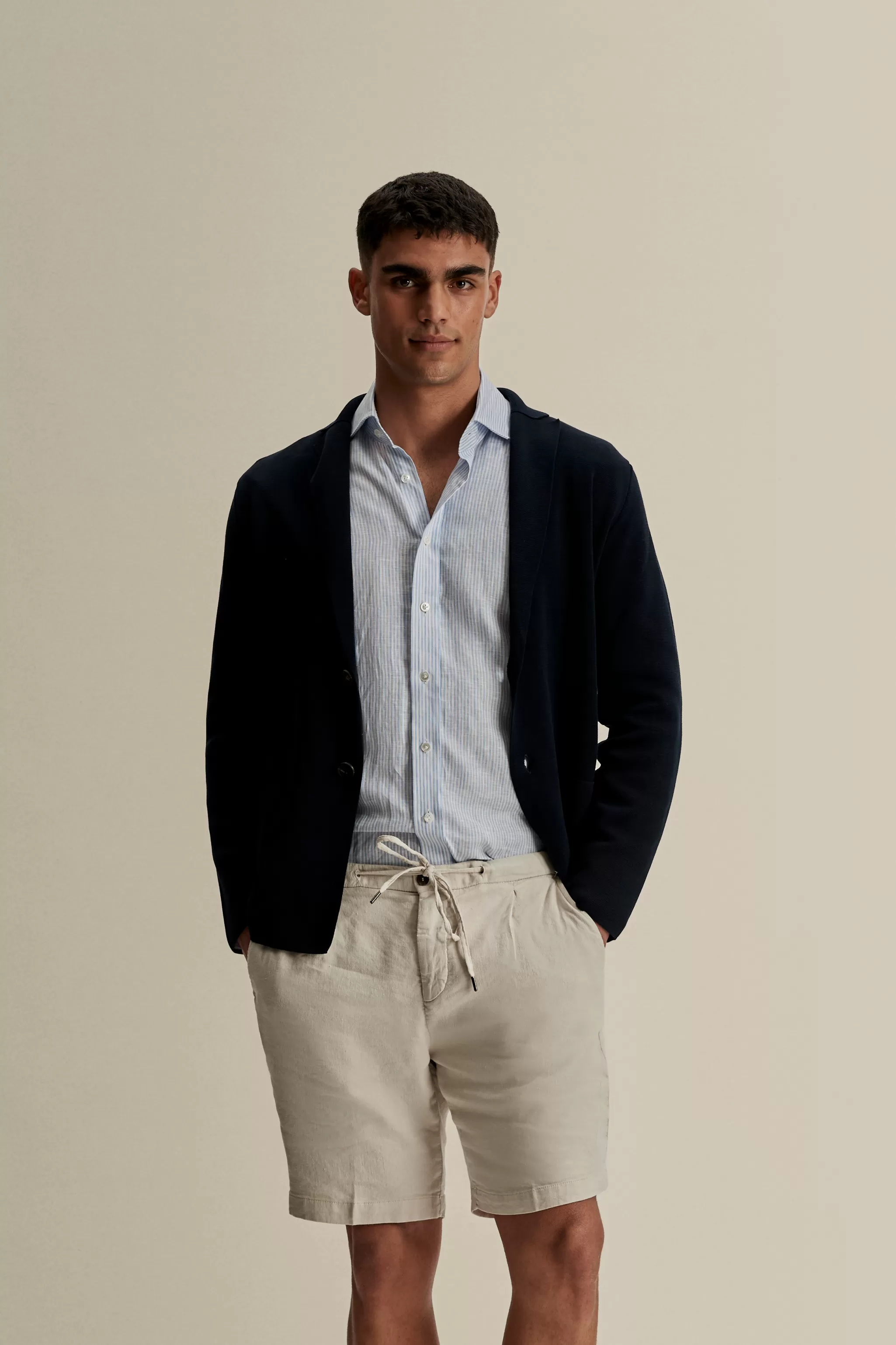 Thom Sweeney Trousers & Shorts*Linen Jersey Pleated Shorts
