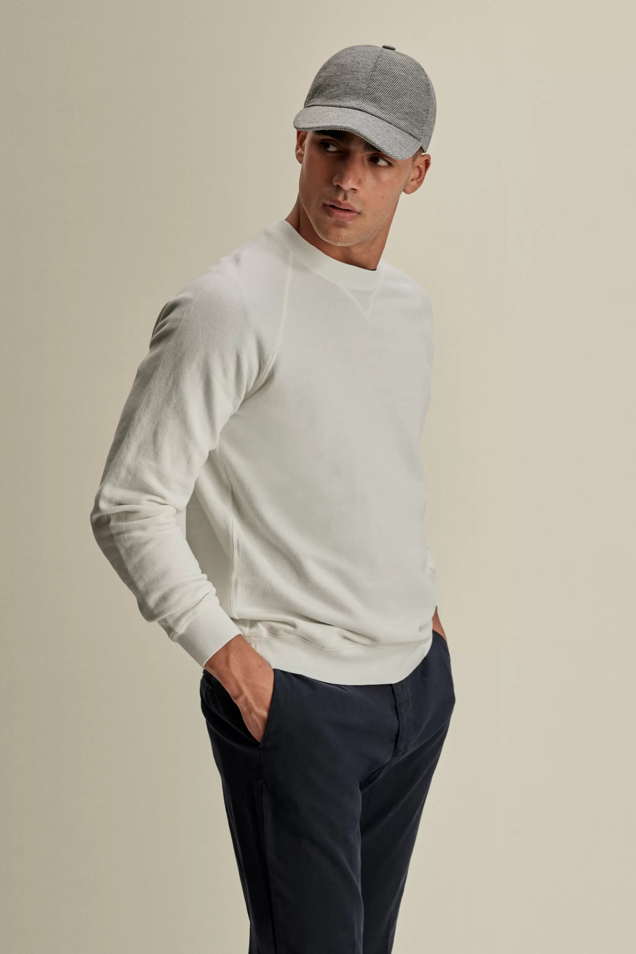 Thom Sweeney Loungewear*Loopback Cotton Raglan Sweater