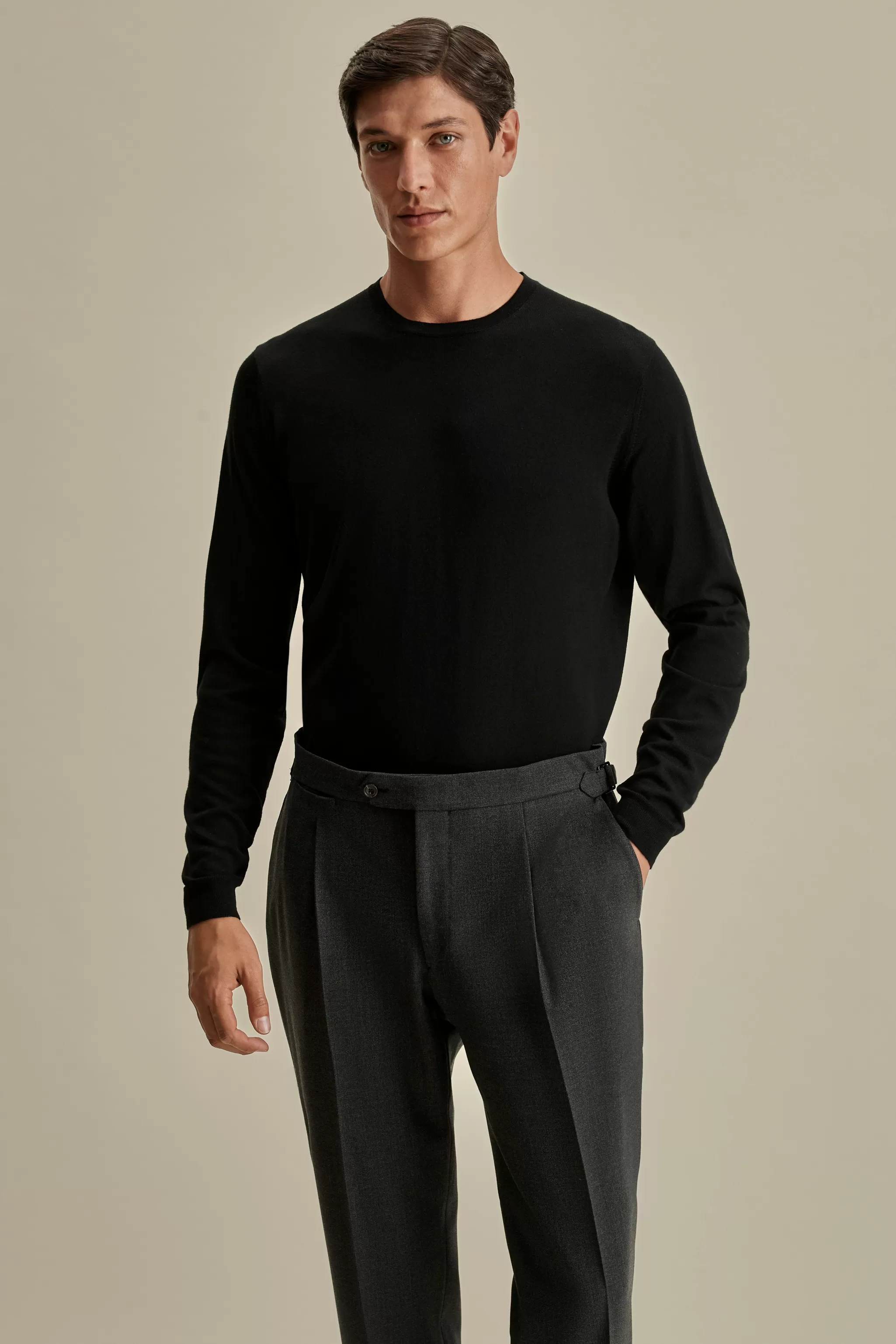 Thom Sweeney Knitwear*Merino Wool Extrafine Crew Neck Sweater