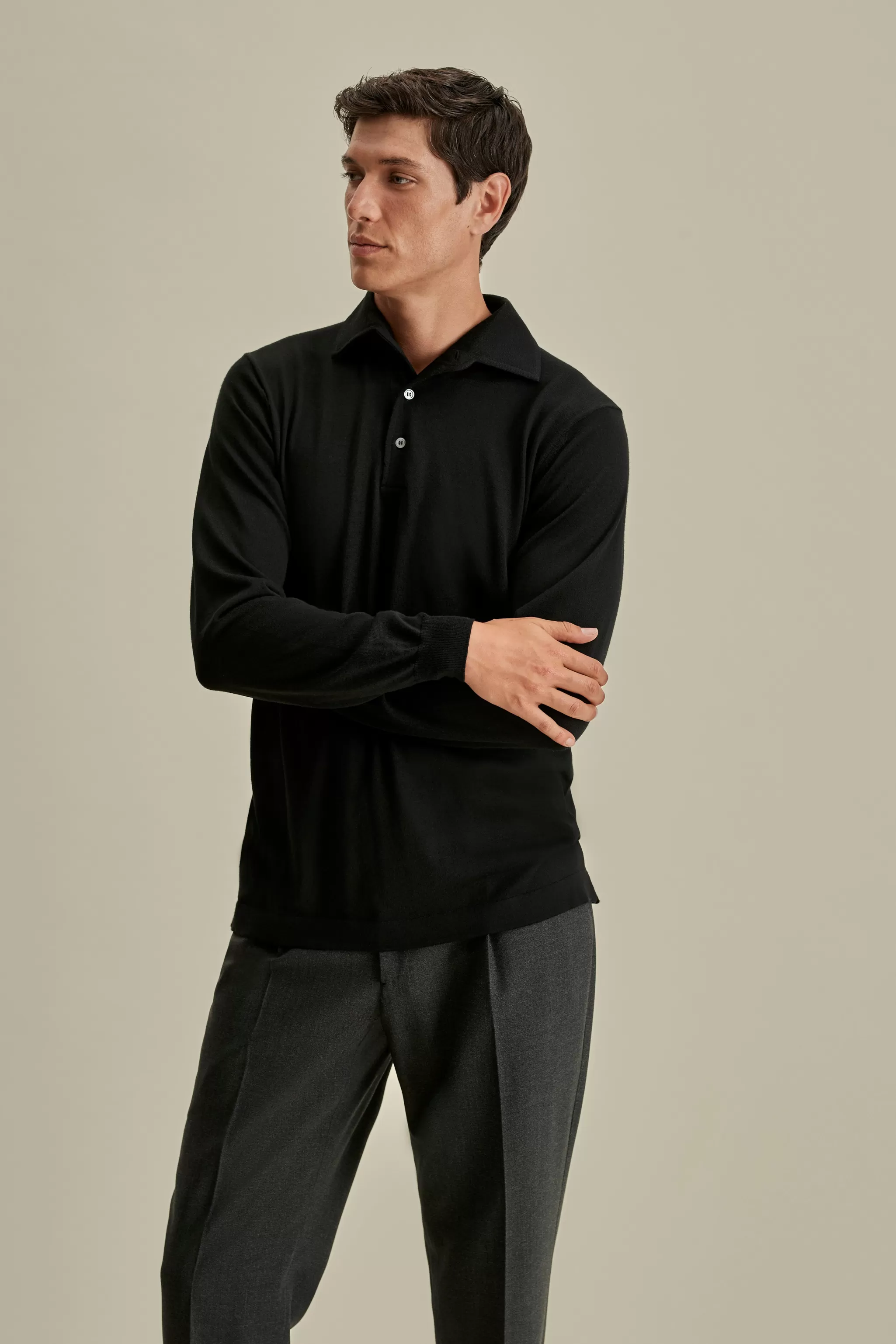 Thom Sweeney T-Shirts & Polos | Knitwear*Merino Wool Extrafine Long Sleeve Polo Shirt