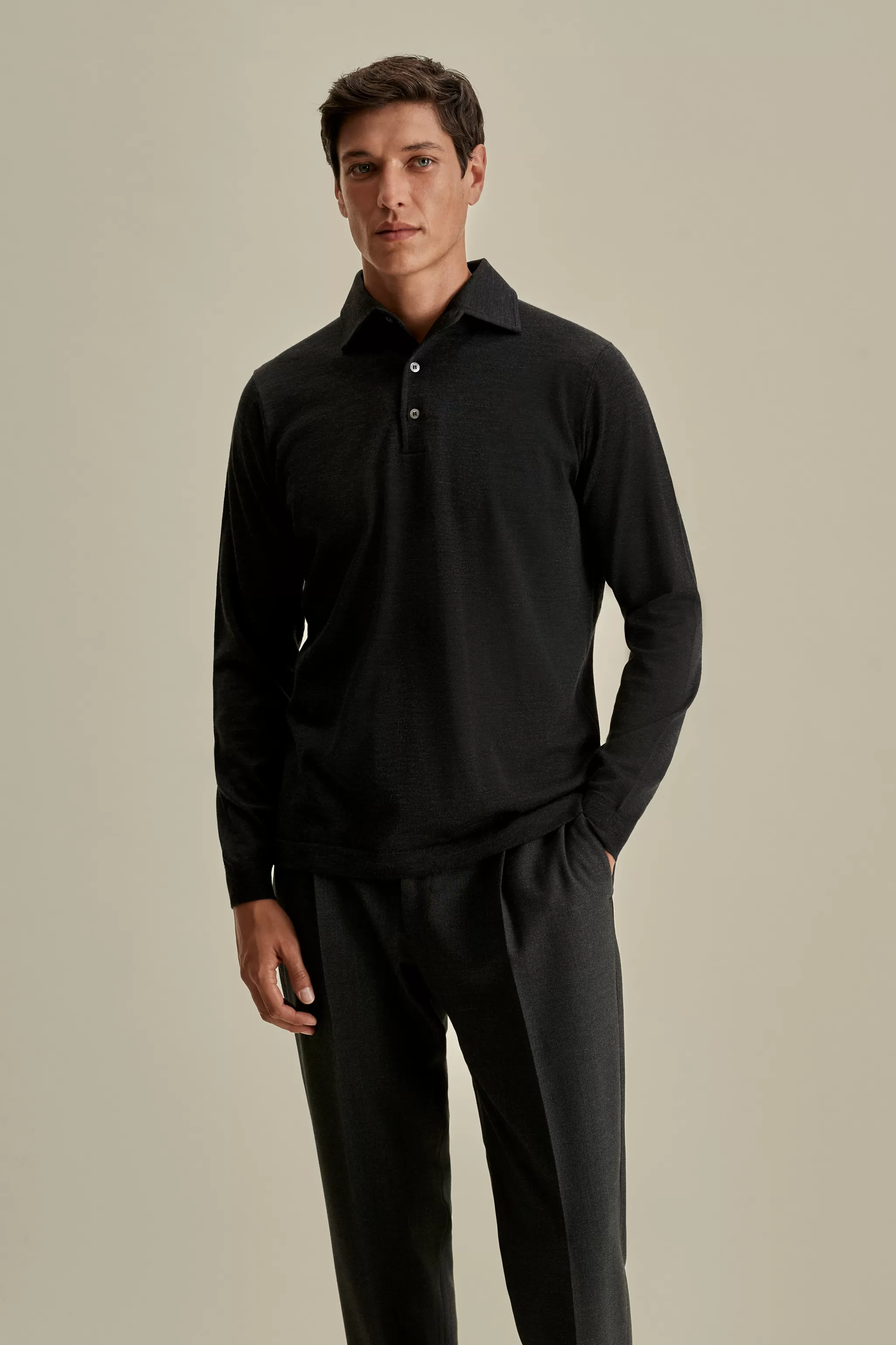 Thom Sweeney T-Shirts & Polos | Knitwear*Merino Wool Extrafine Long Sleeve Polo Shirt