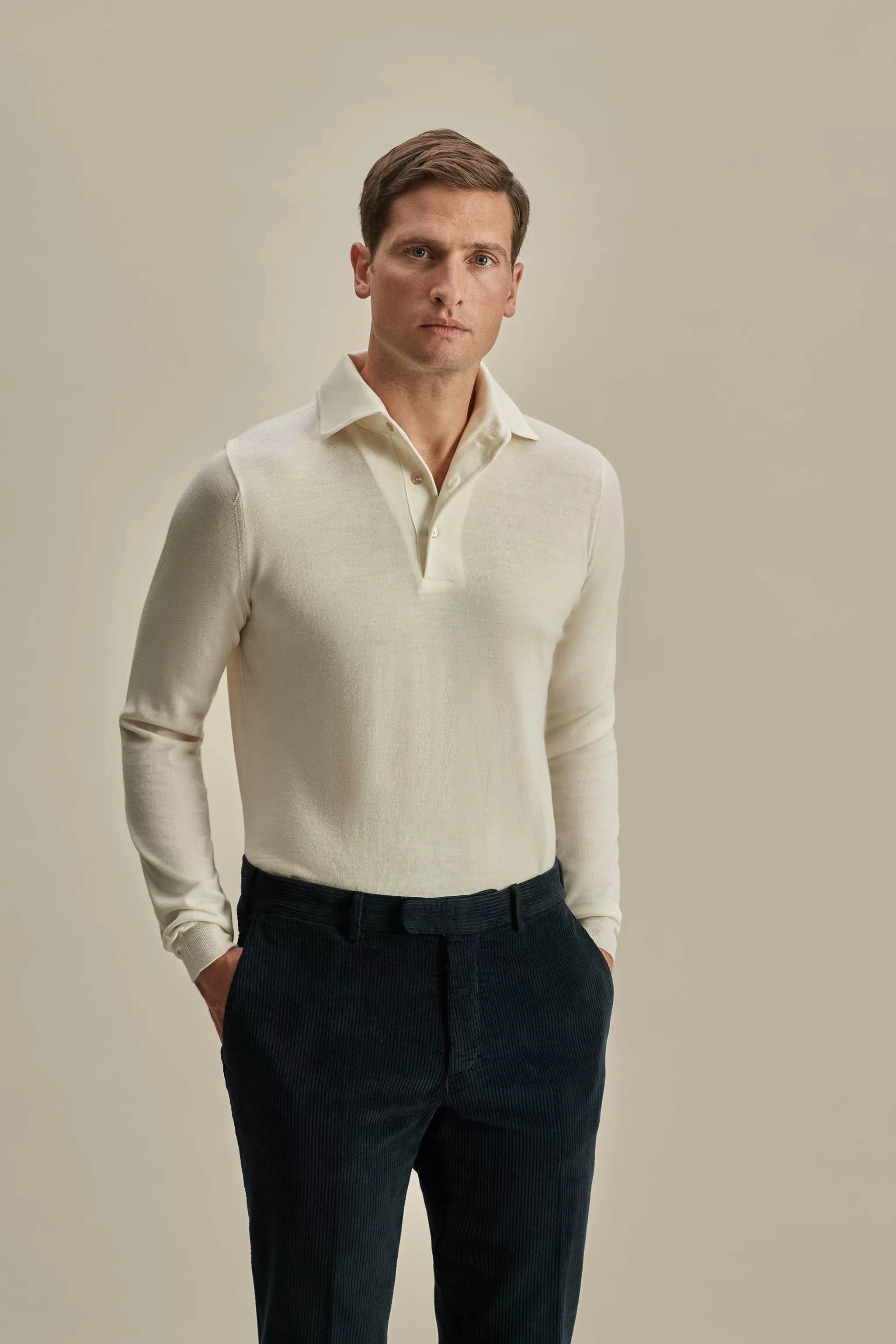 Thom Sweeney T-Shirts & Polos | Knitwear*Merino Wool Extrafine Long Sleeve Polo Shirt