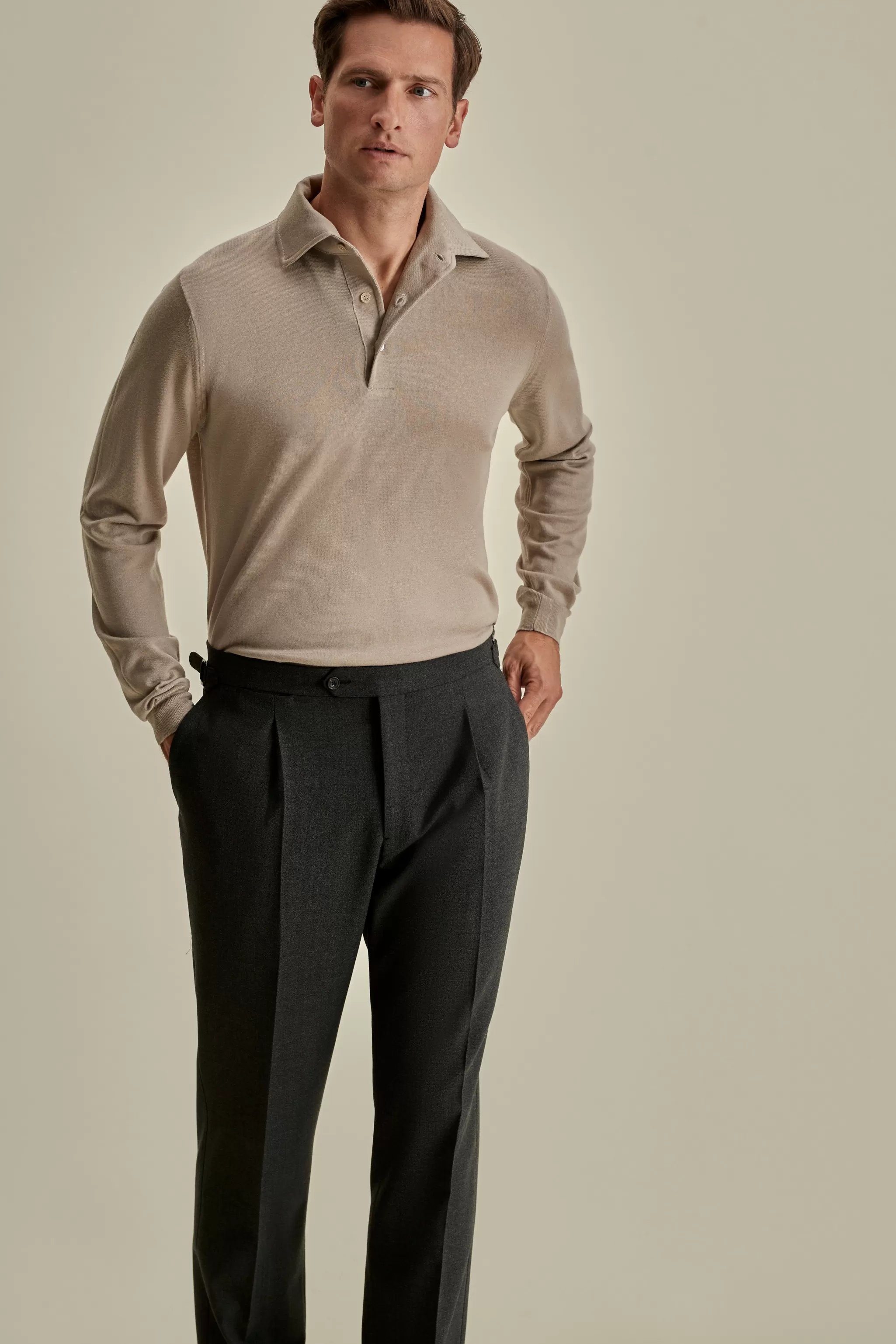 Thom Sweeney T-Shirts & Polos | Knitwear*Merino Wool Extrafine Long Sleeve Polo Shirt