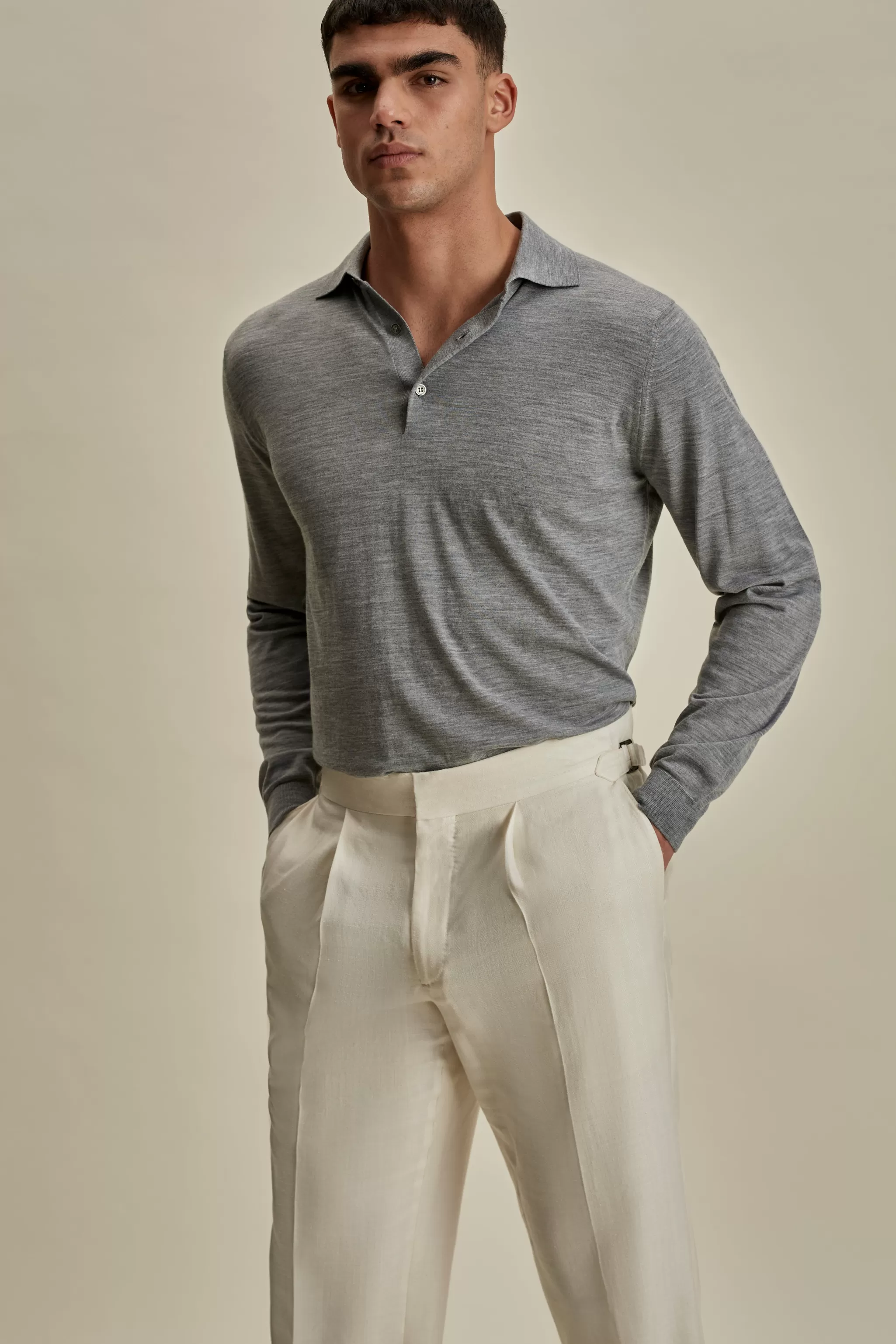 Thom Sweeney T-Shirts & Polos | Knitwear*Merino Wool Fine Gauge Long Sleeve Polo Shirt