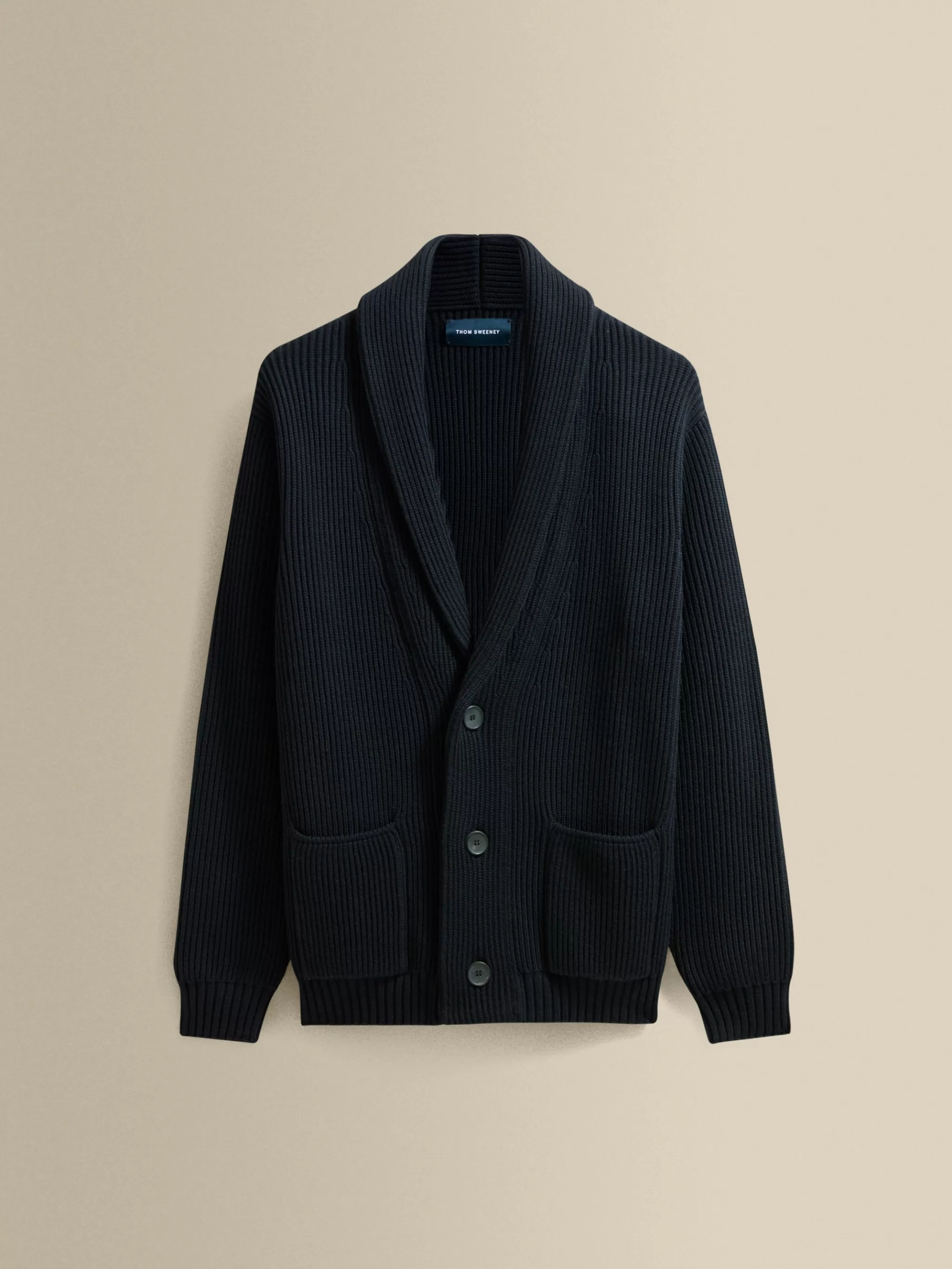 Thom Sweeney Knitwear*Merino Wool Single Breasted Shawl Cardigan
