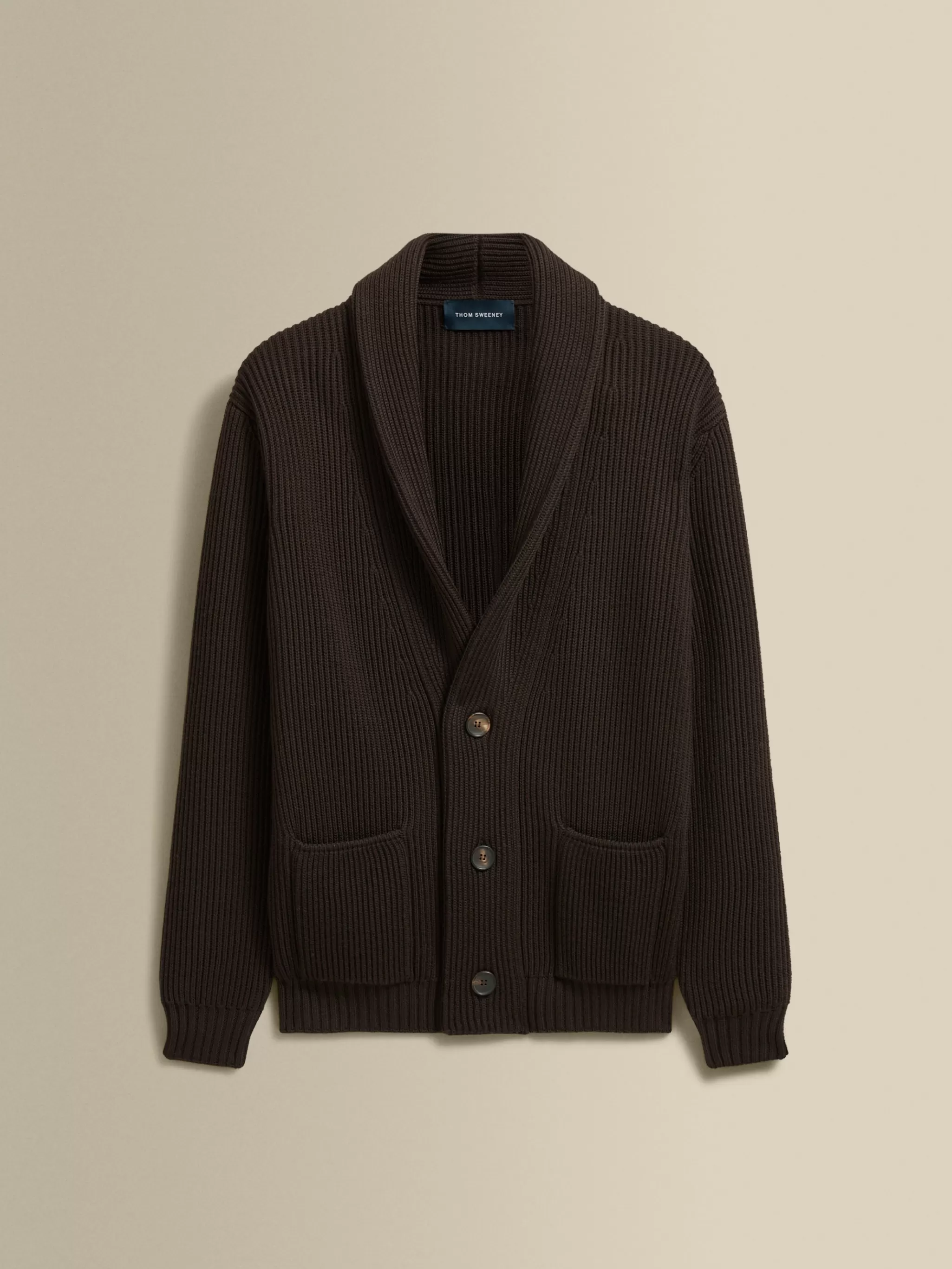 Thom Sweeney Knitwear*Merino Wool Single Breasted Shawl Cardigan