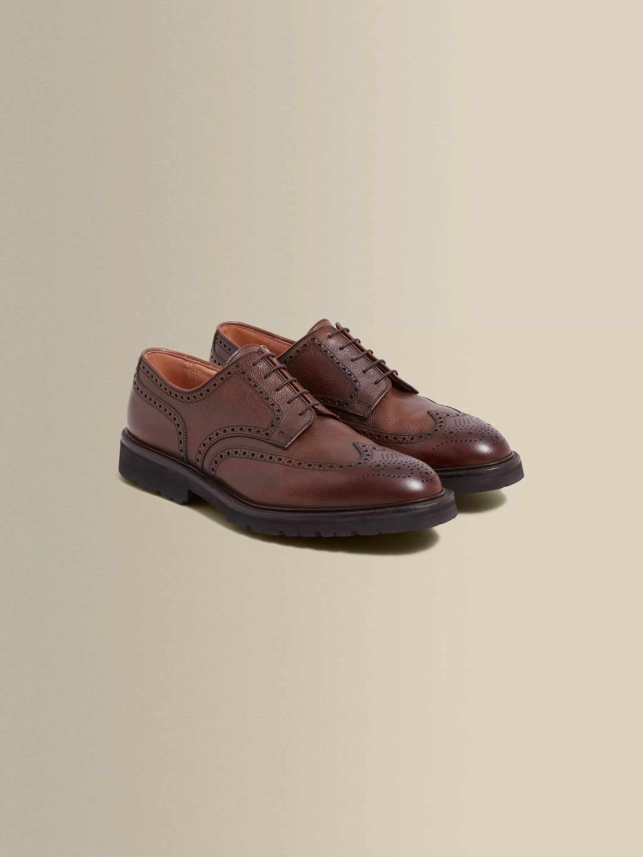 Thom Sweeney Shoes*Pebble Grain Leather Brogue Shoes