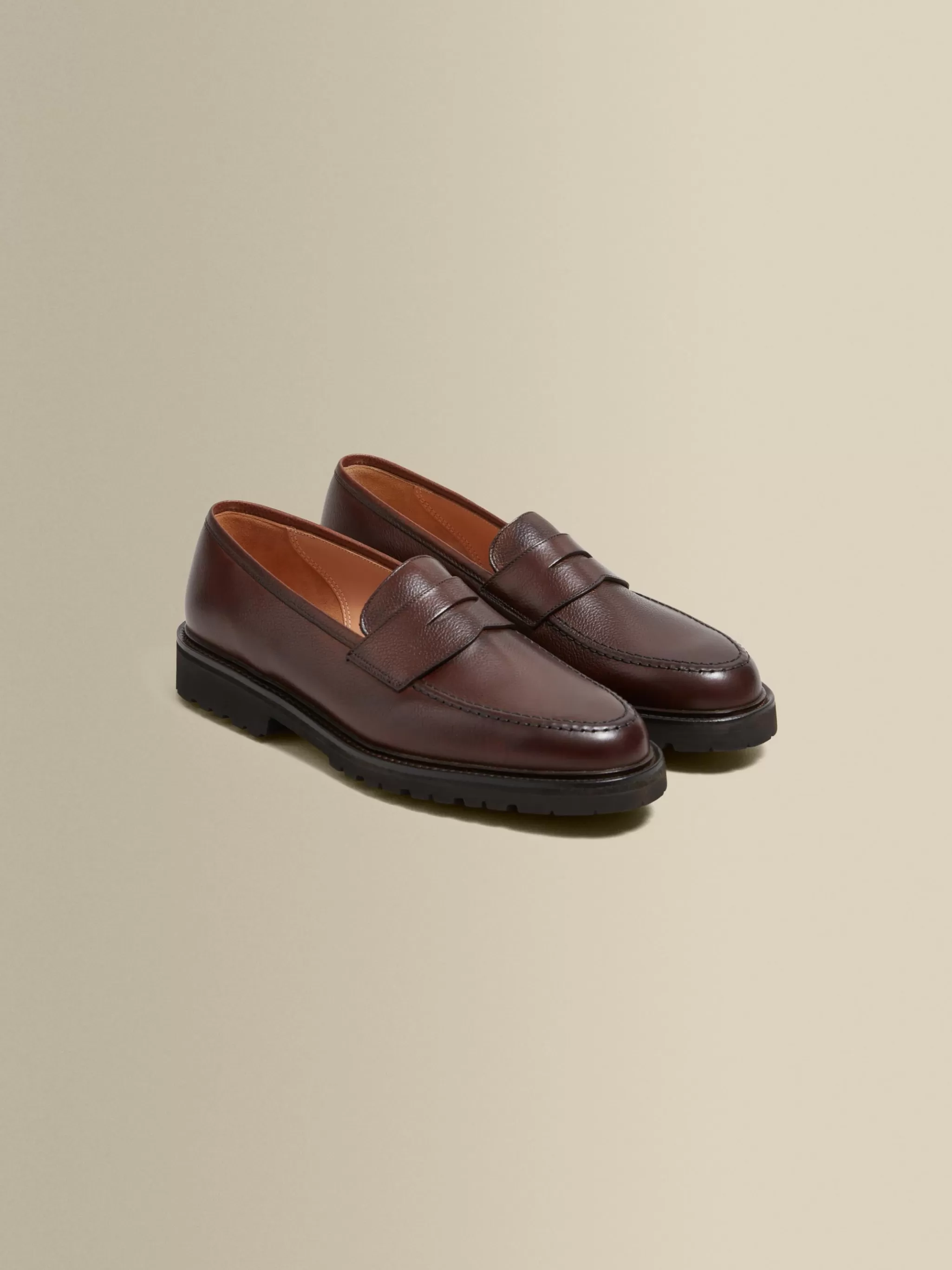 Thom Sweeney Shoes*Pebble Grain Leather Penny Loafer Shoes