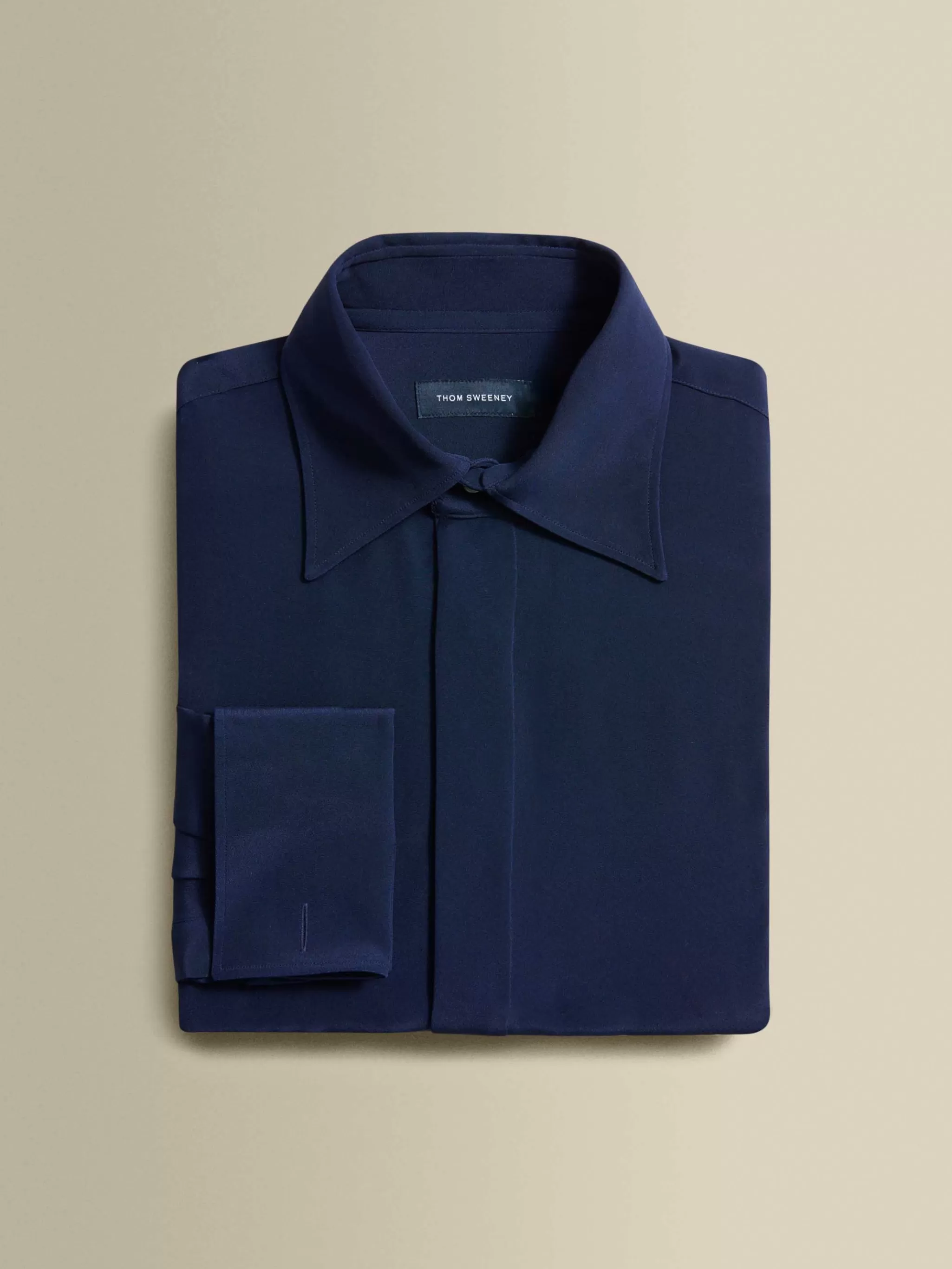 Thom Sweeney Shirts*Silk Lecce Collar Fly Front Shirt