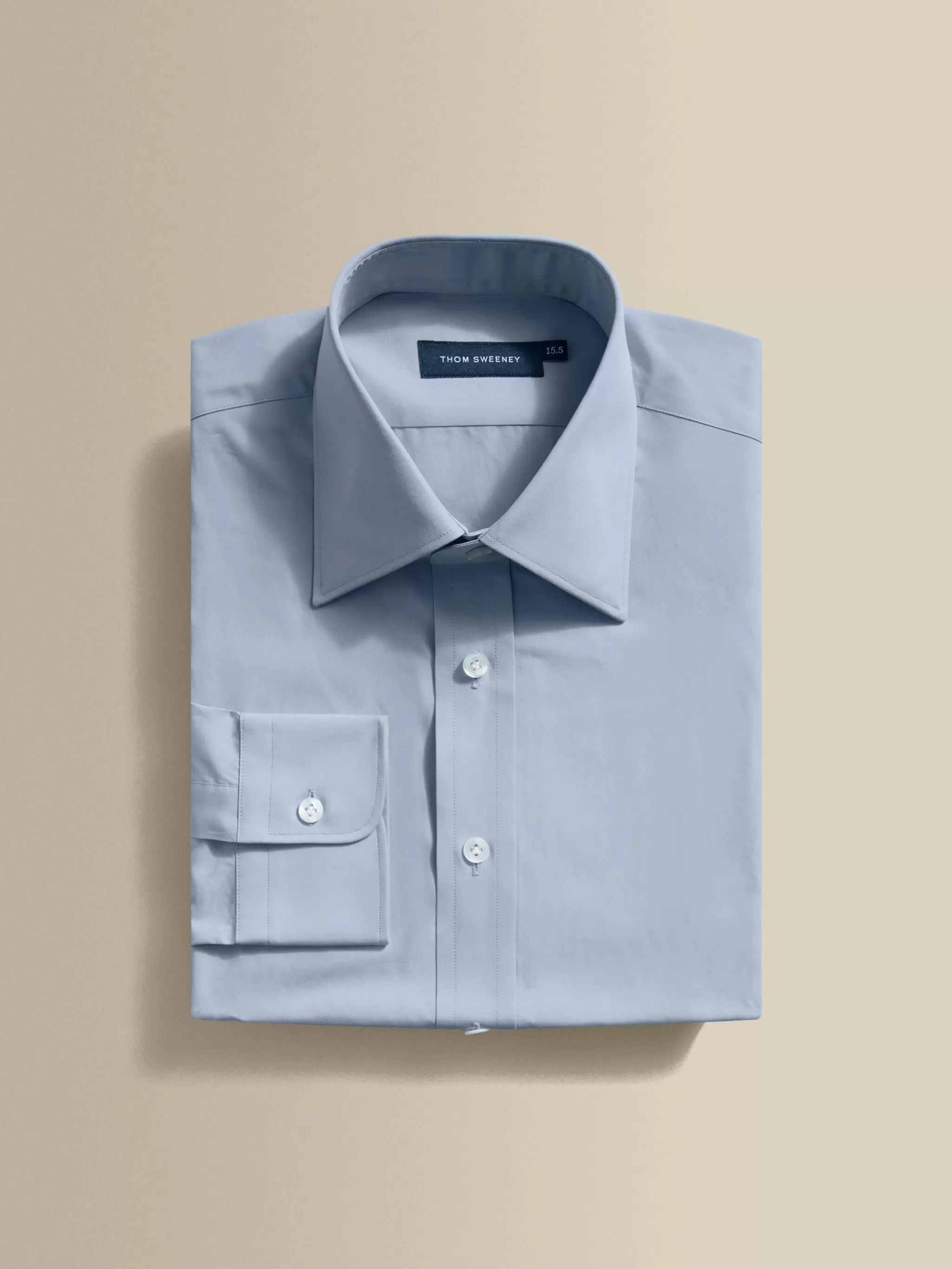 Thom Sweeney Shirts*Solid Poplin Point Collar Shirt