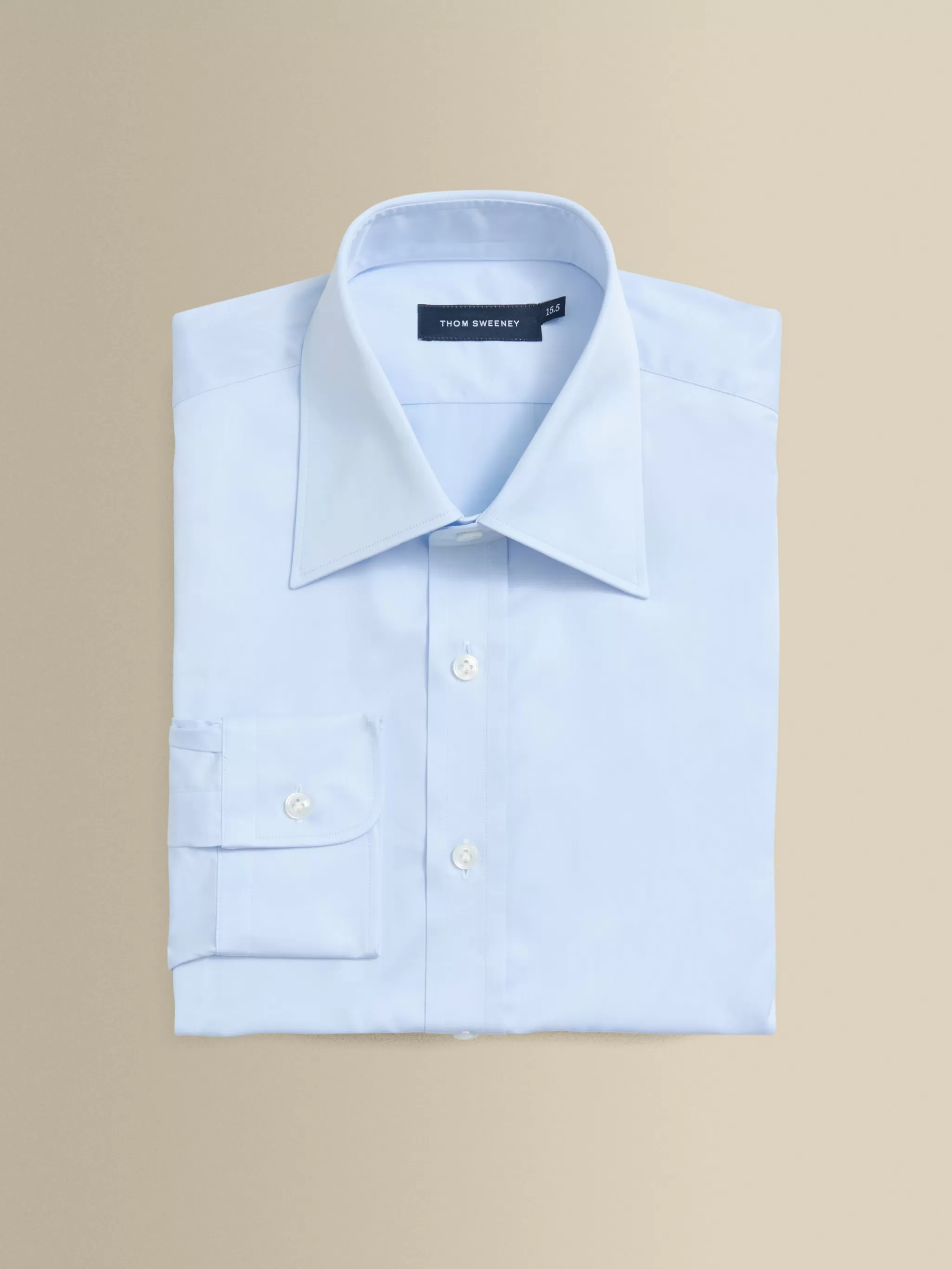 Thom Sweeney Shirts*Solid Poplin Point Collar Shirt