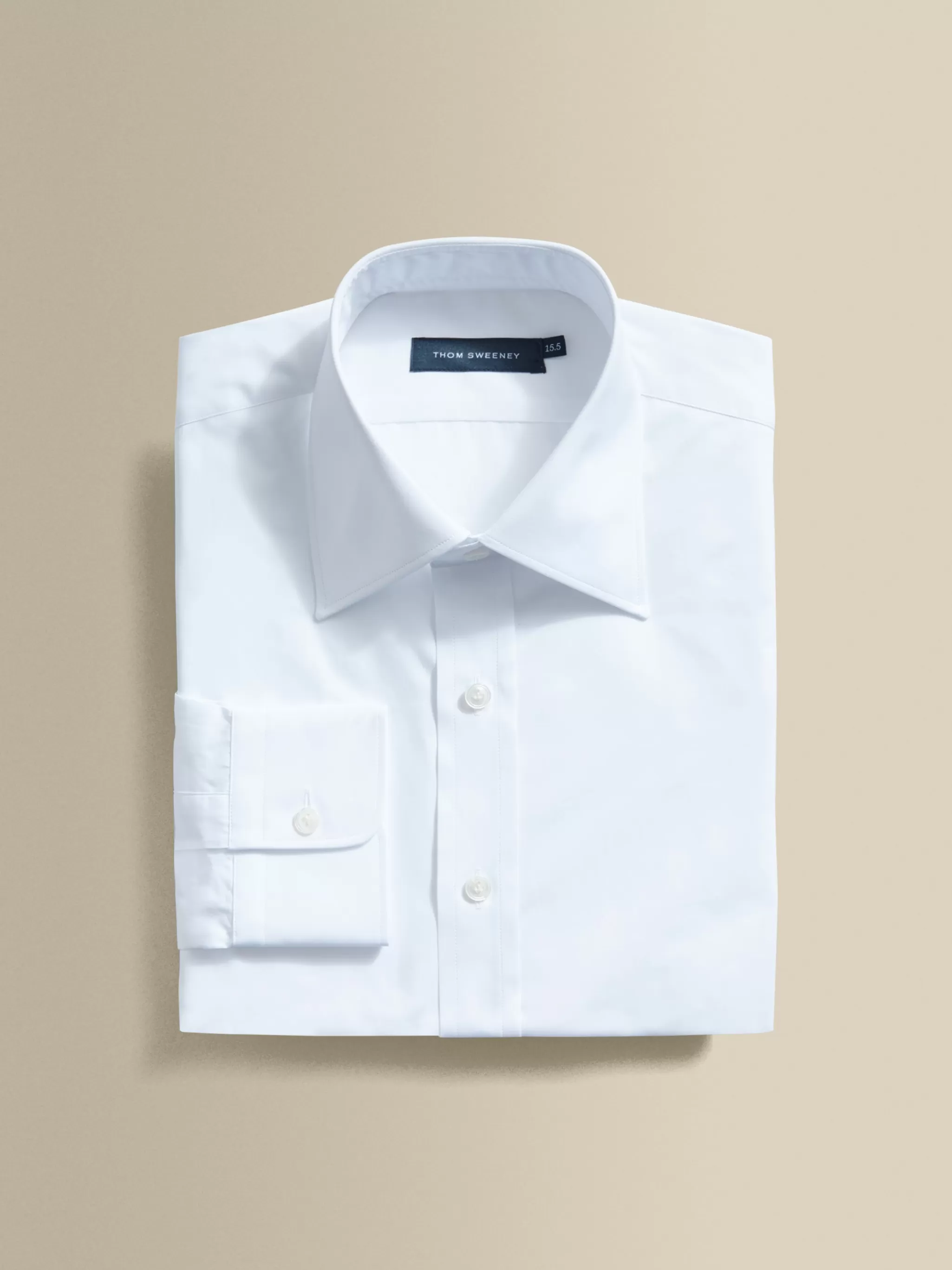 Thom Sweeney Shirts*Solid Poplin Point Collar Shirt
