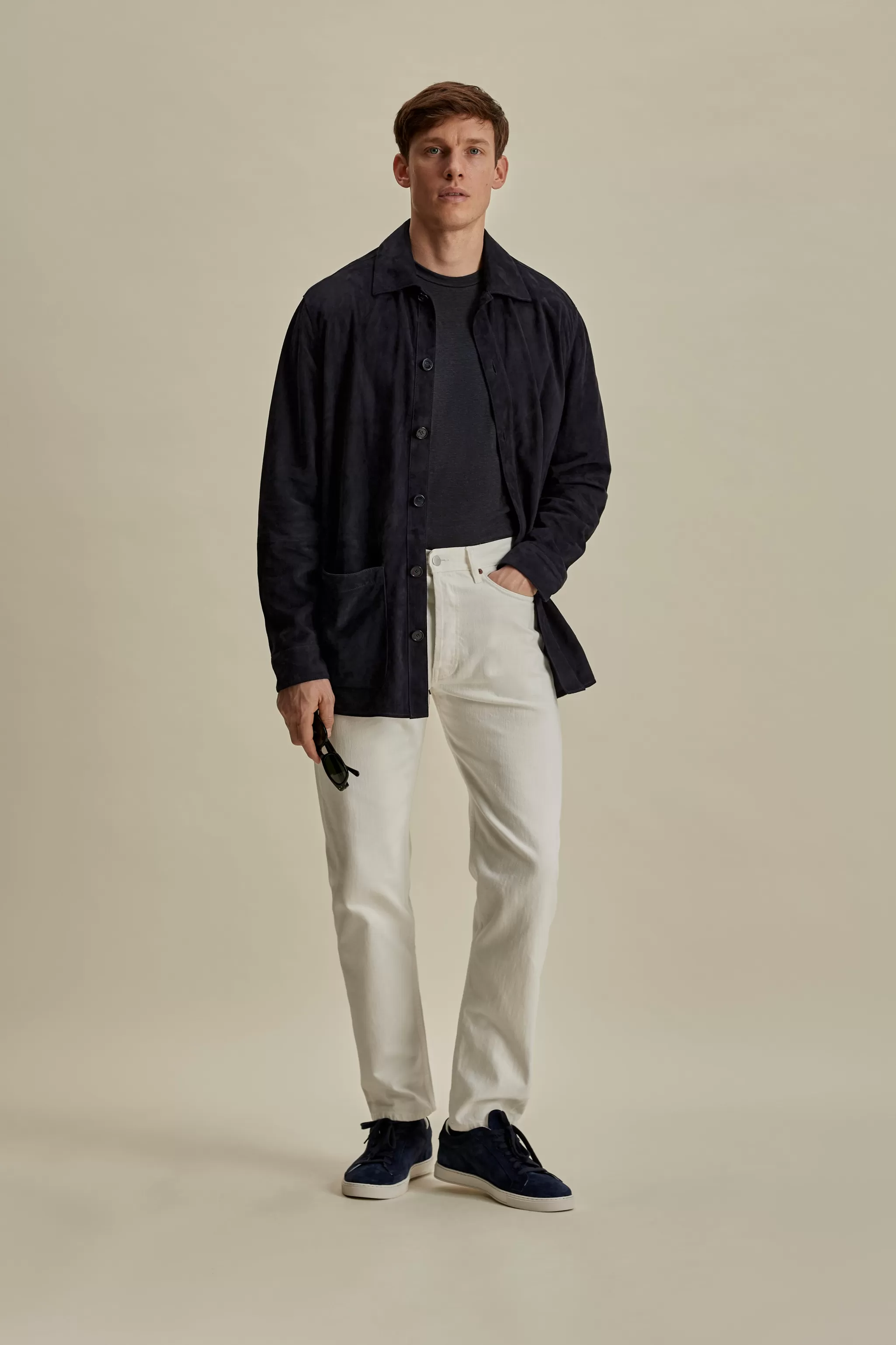 Thom Sweeney Outerwear*Suede Button Through Overshirt