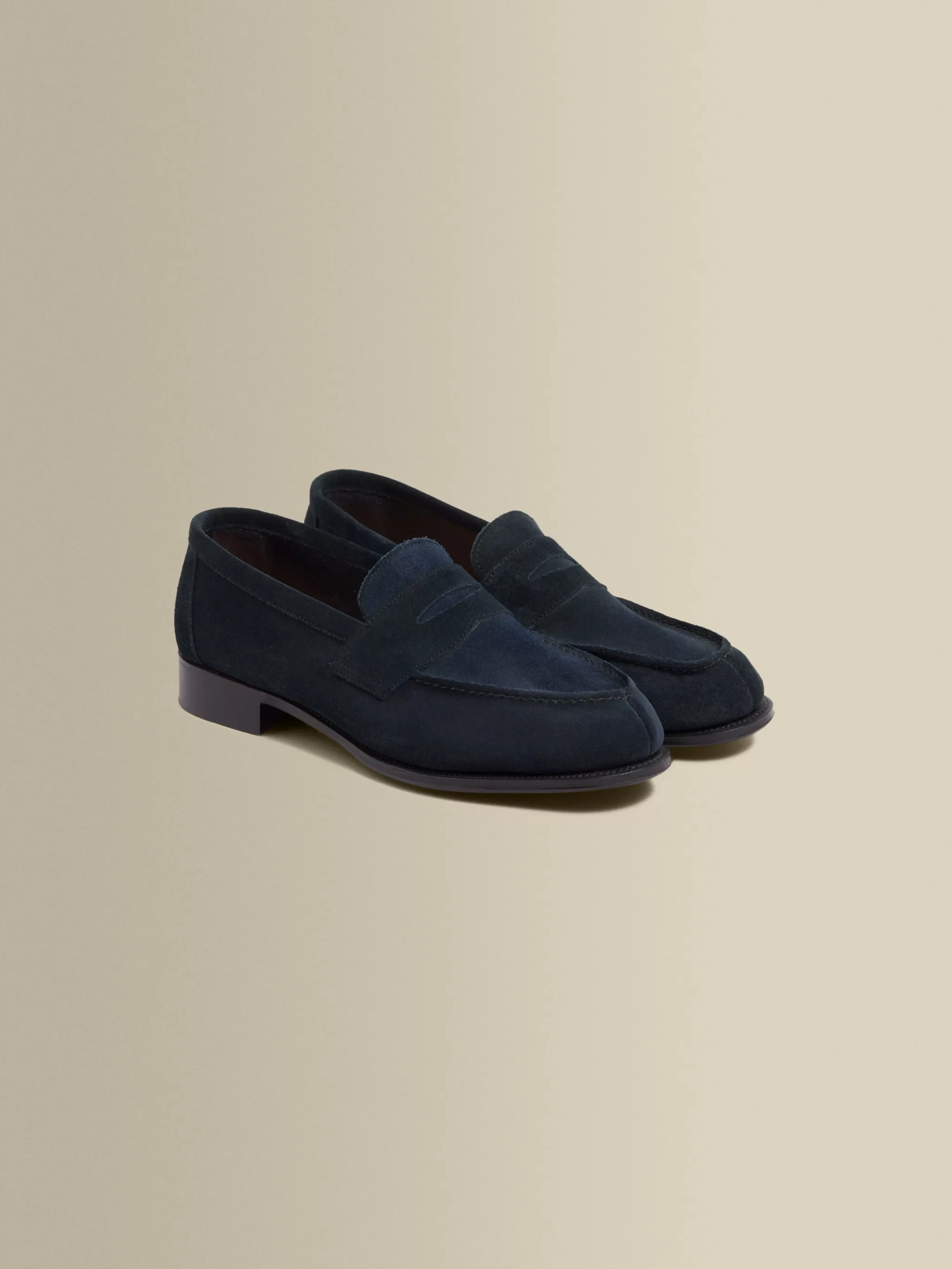 Thom Sweeney Shoes*Suede Split Toe Loafer Shoes