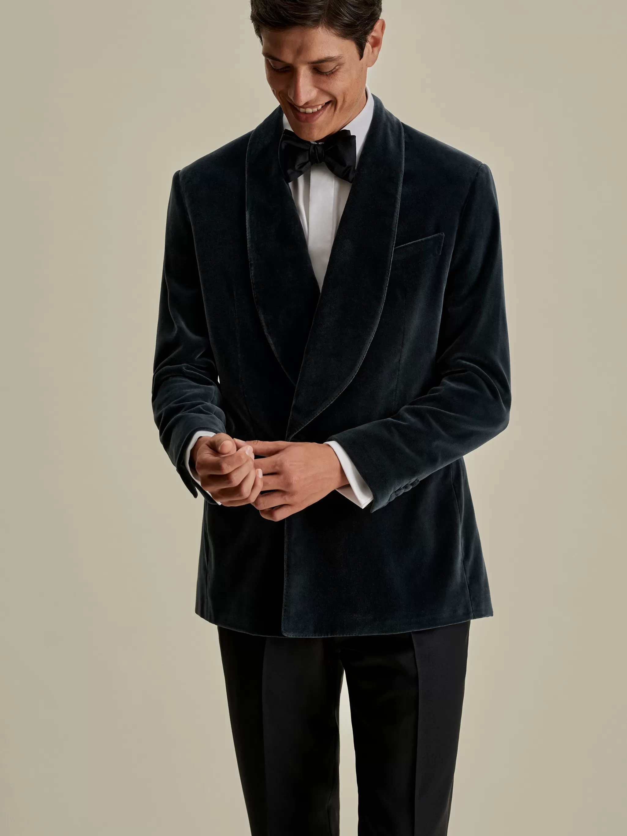 Thom Sweeney Tailoring*Velvet Double Breasted Shawl Lapel Dinner Jacket