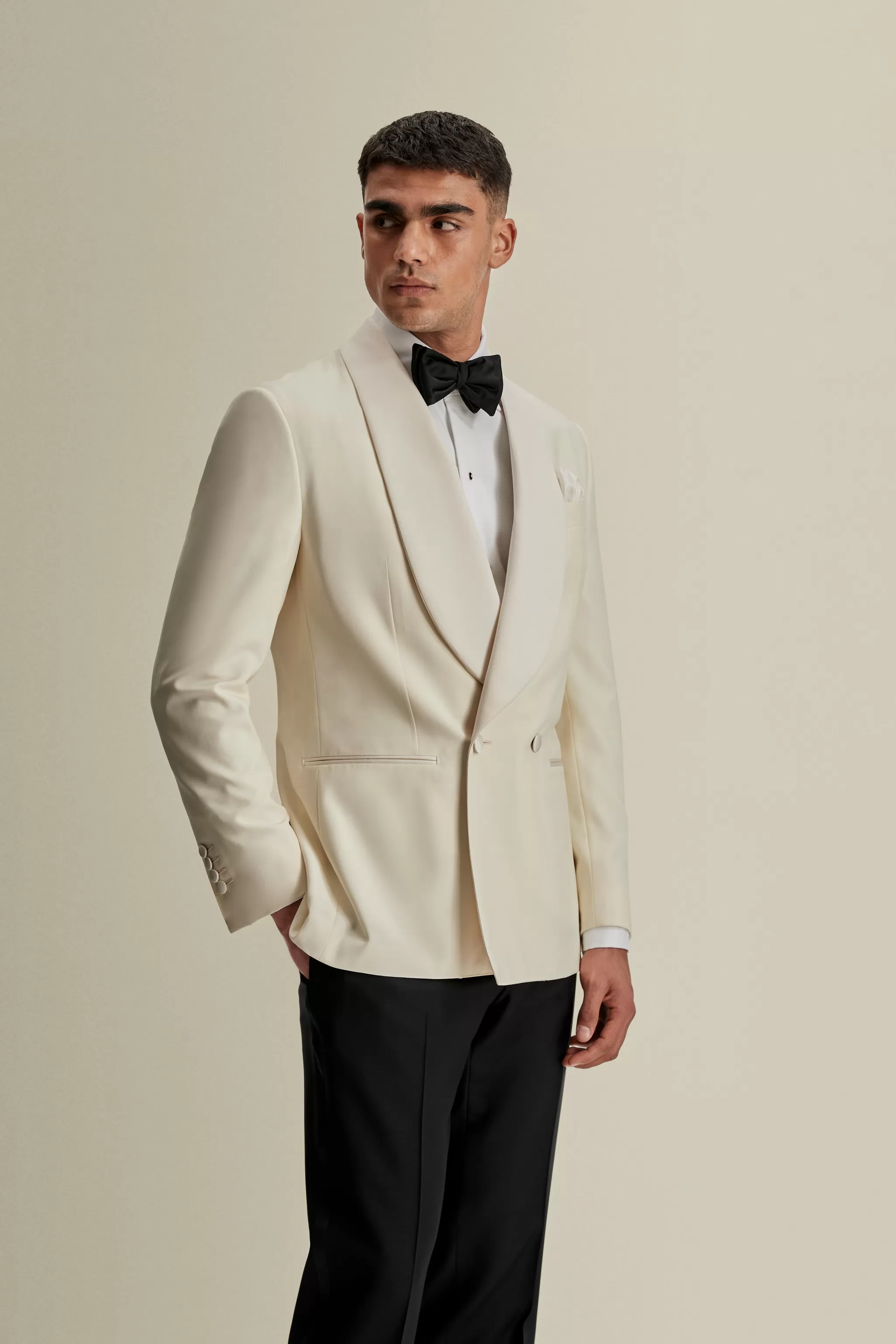 Thom Sweeney Tailoring*Wool Double Breasted Shawl Lapel Dinner Jacket
