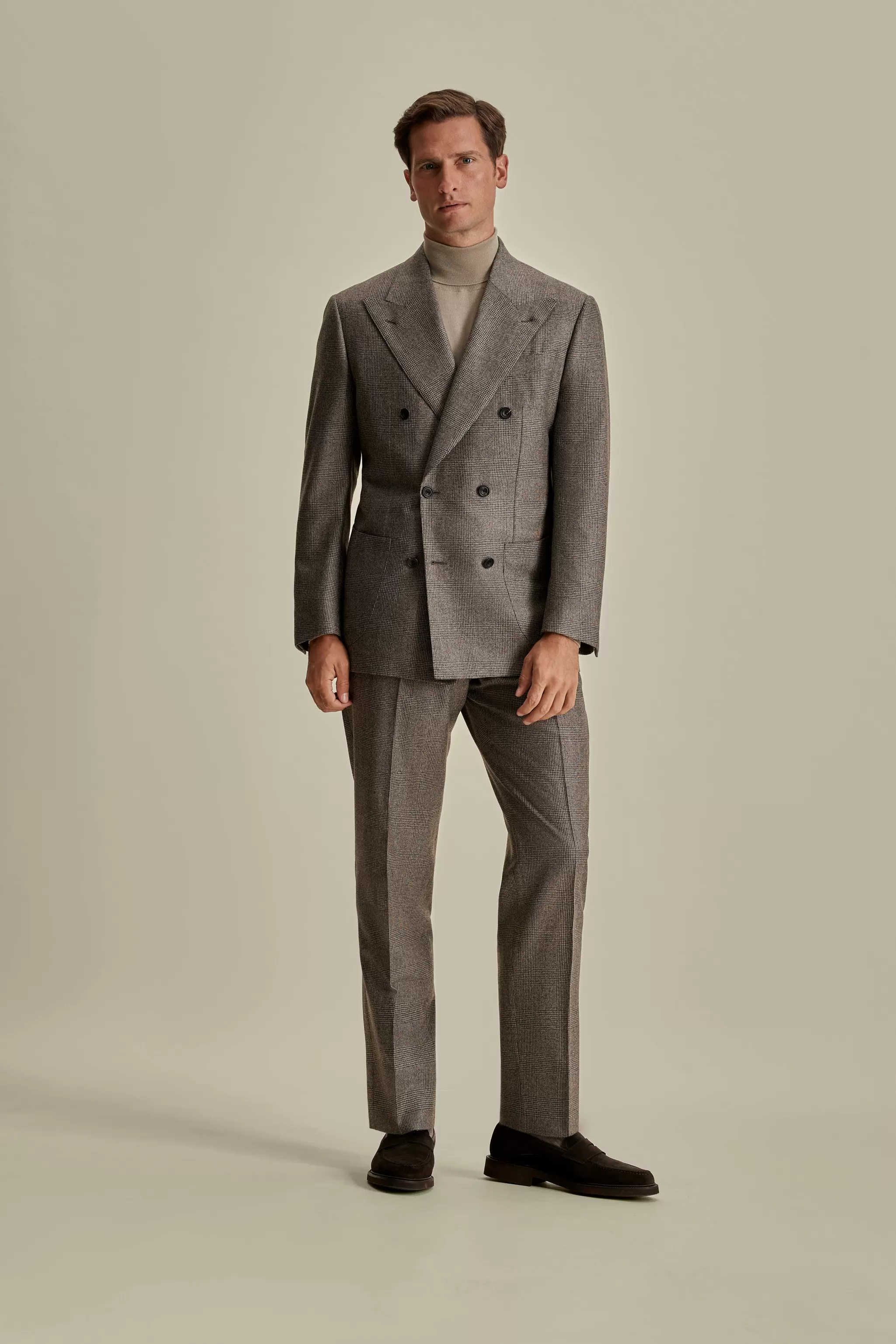 Thom Sweeney Tailoring*Wool Double Breasted Wide Peak Lapel Suit