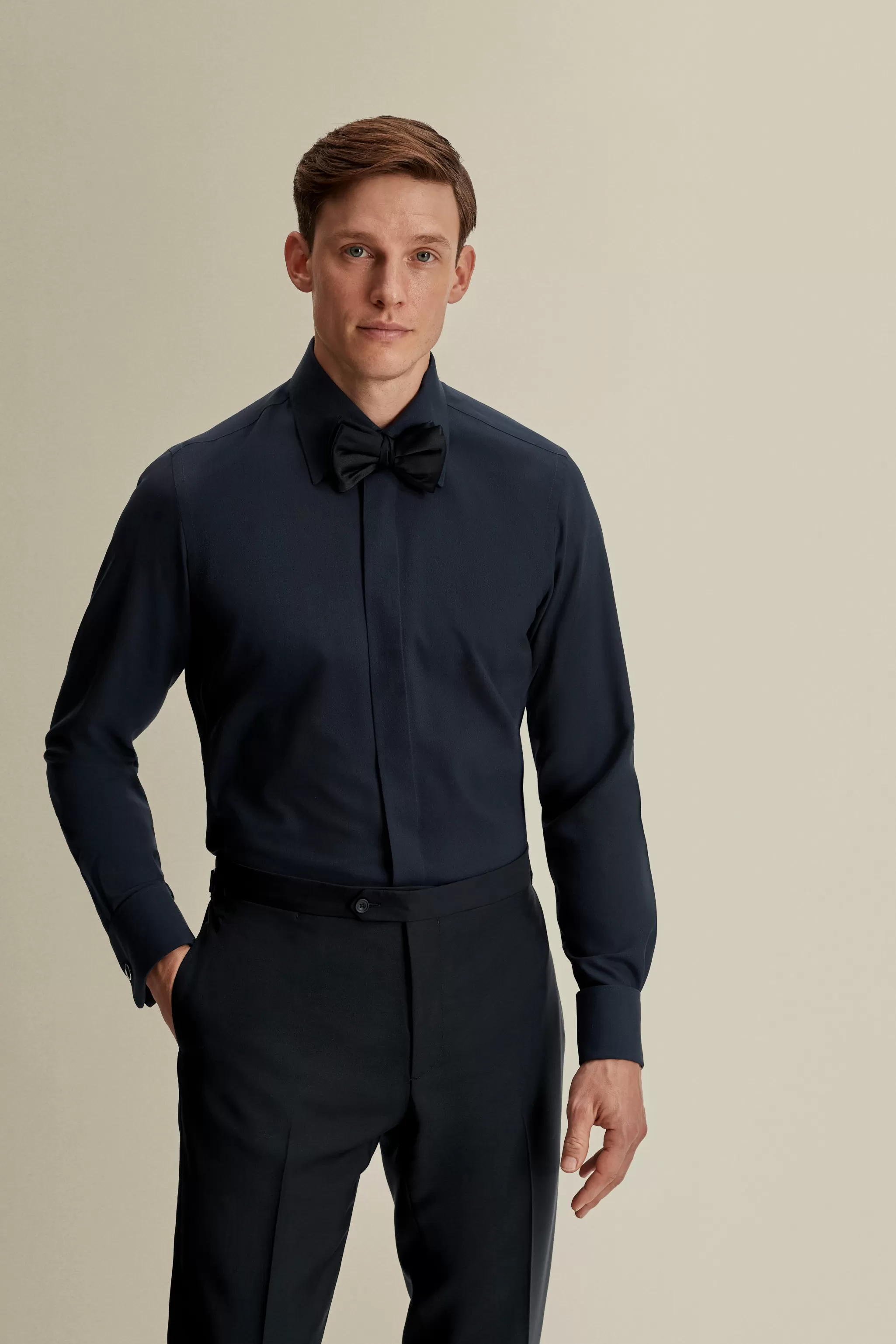 Thom Sweeney Shirts*Wool Silk Fly Front Dress Shirt