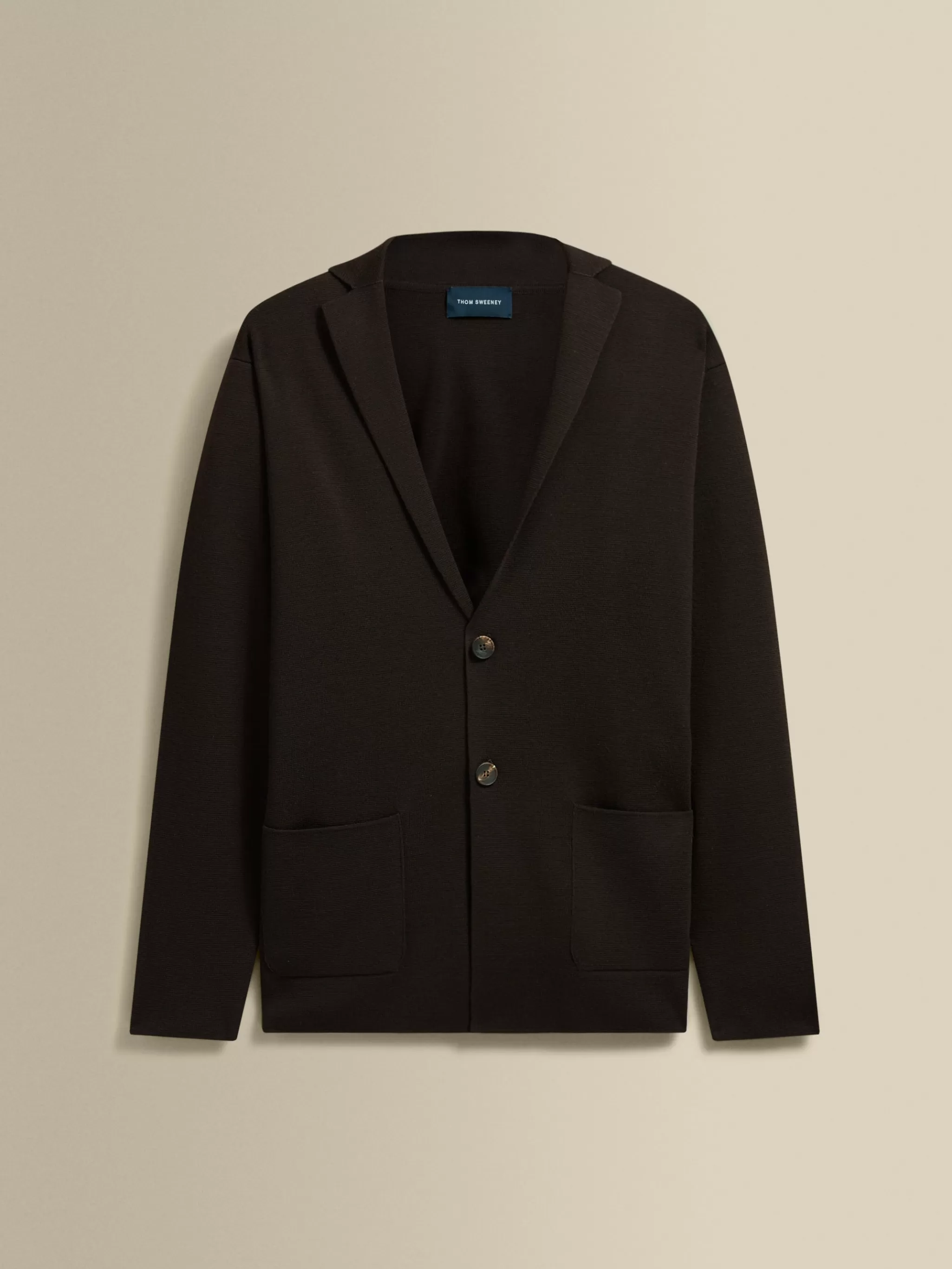 Thom Sweeney Knitwear*Wool Single Breasted Knitted Blazer