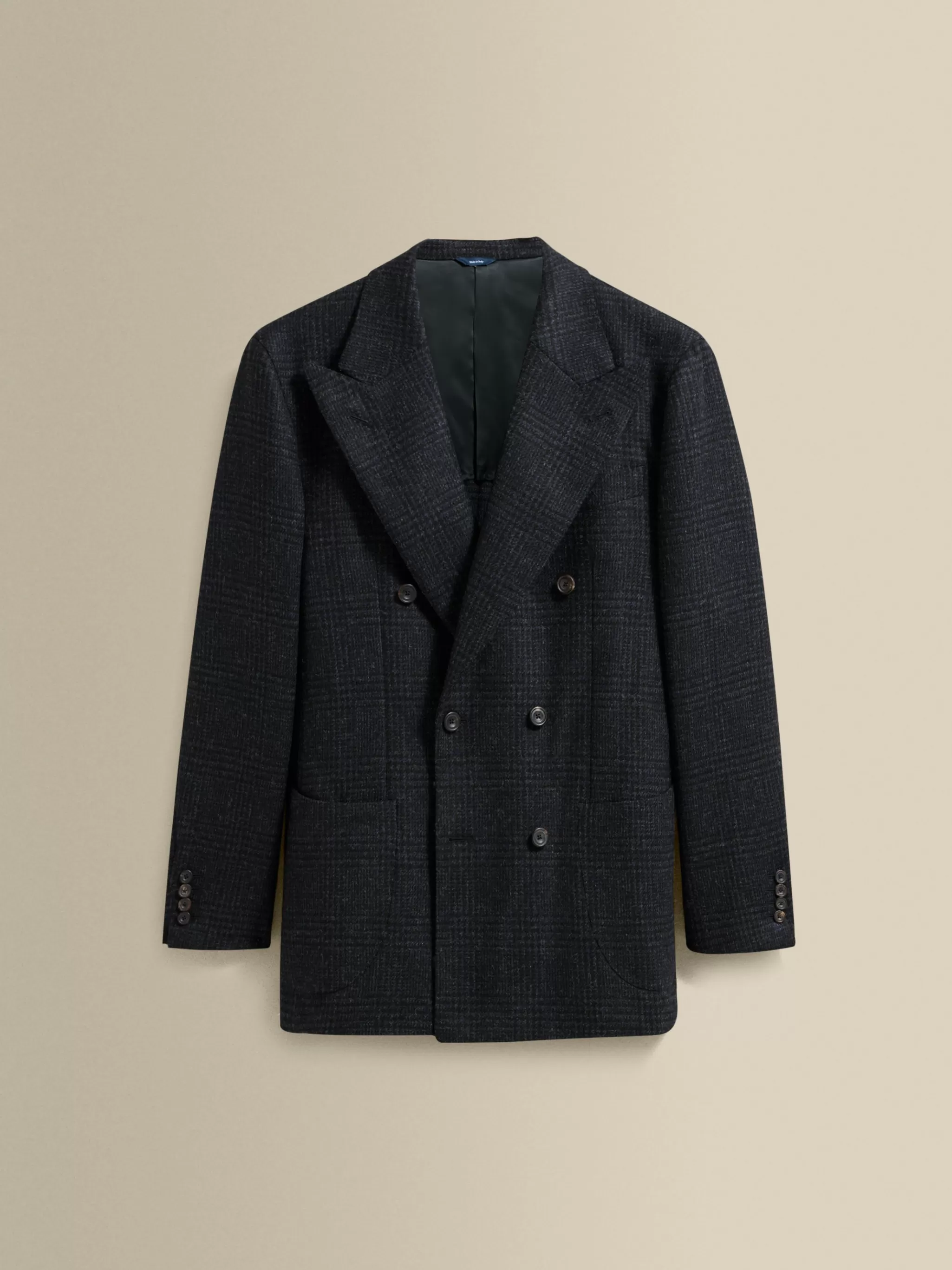 Thom Sweeney Tailoring*Wool Unstructured Double Breasted Peak Lapel Jacket